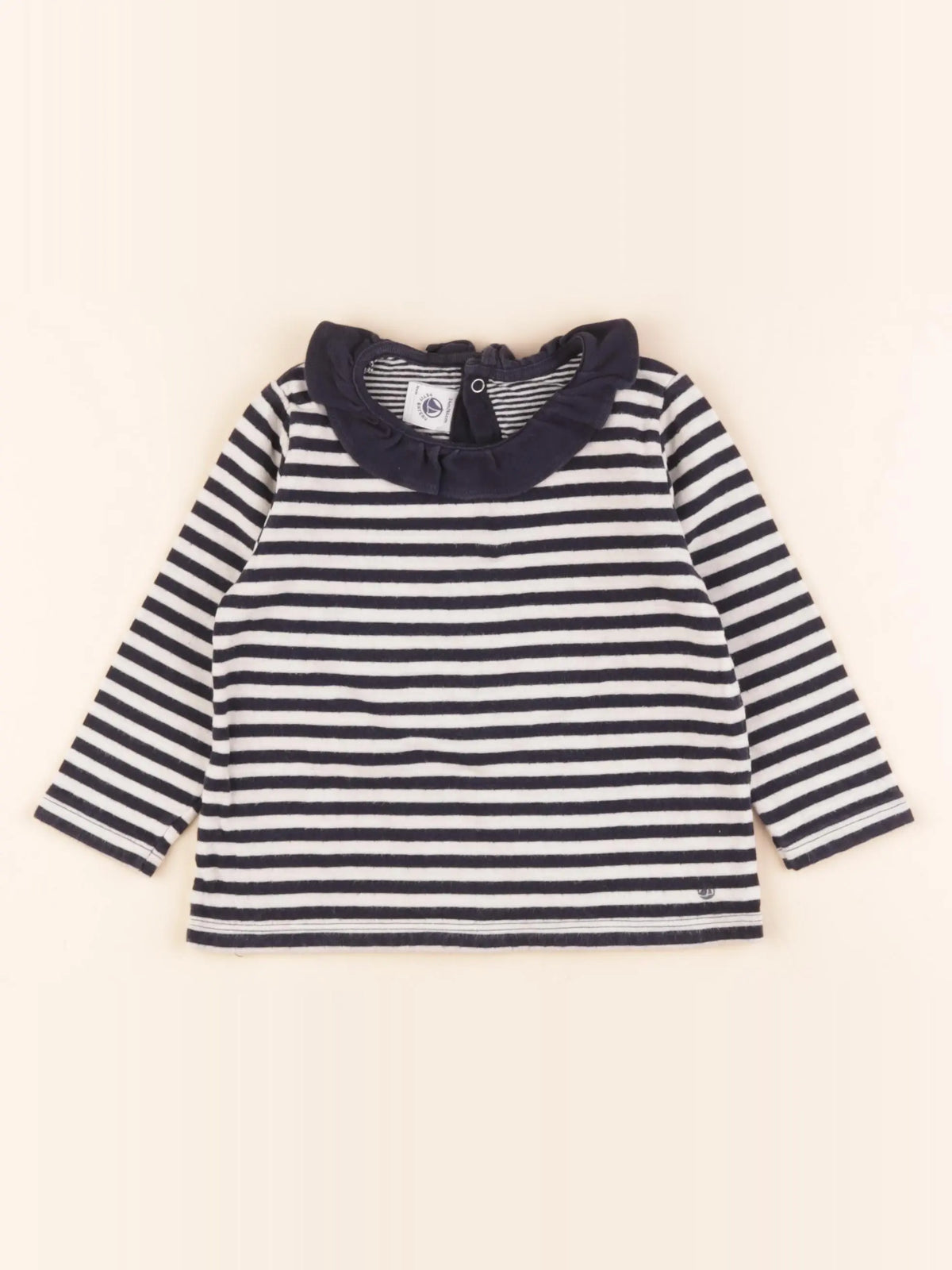 Petit Bateau - sweat bleu, blanc - 24 mois