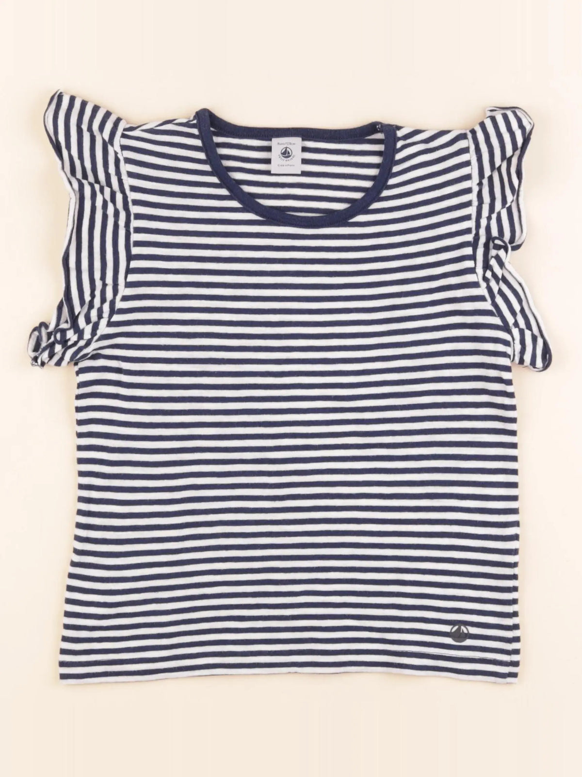 Tee-shirt blanc, bleu