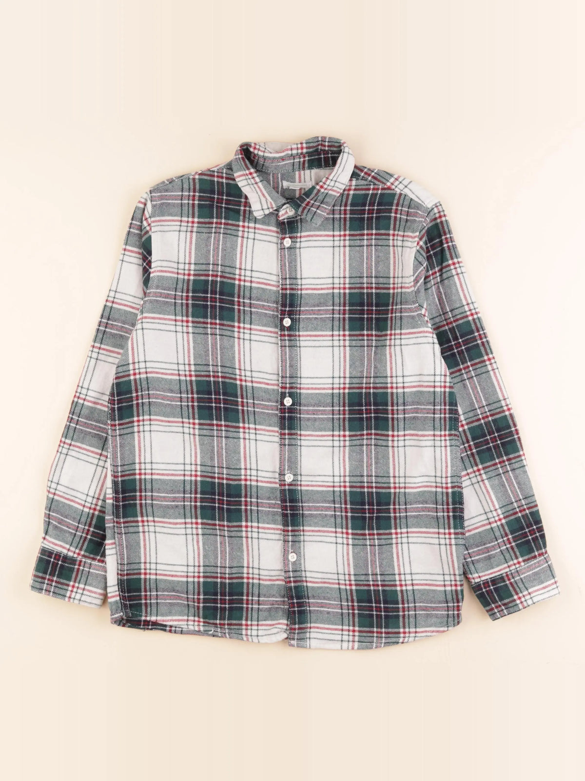 Vertbaudet - chemise blanc, vert - 12 ans