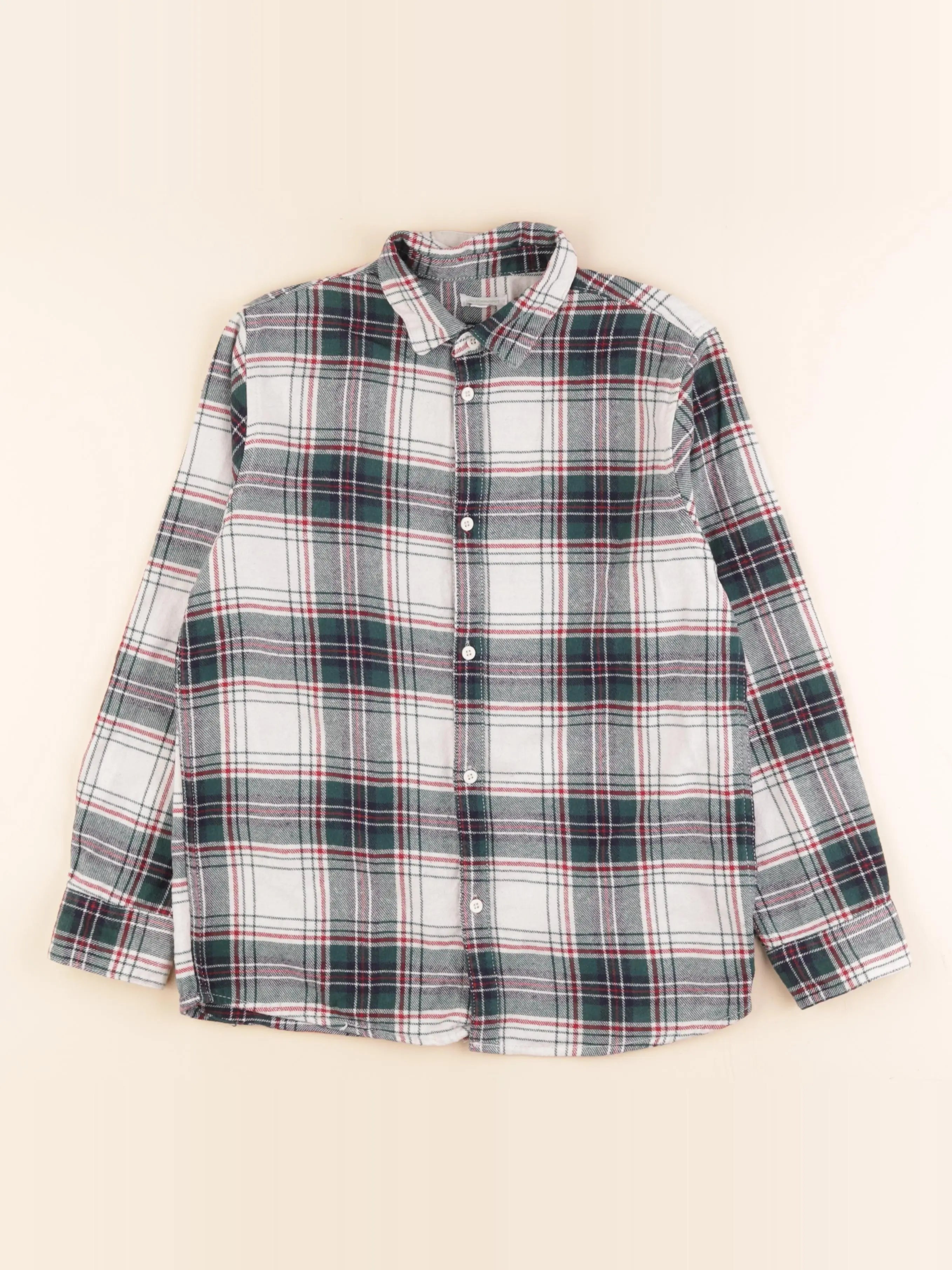 Vertbaudet - chemise blanc, vert - 12 ans