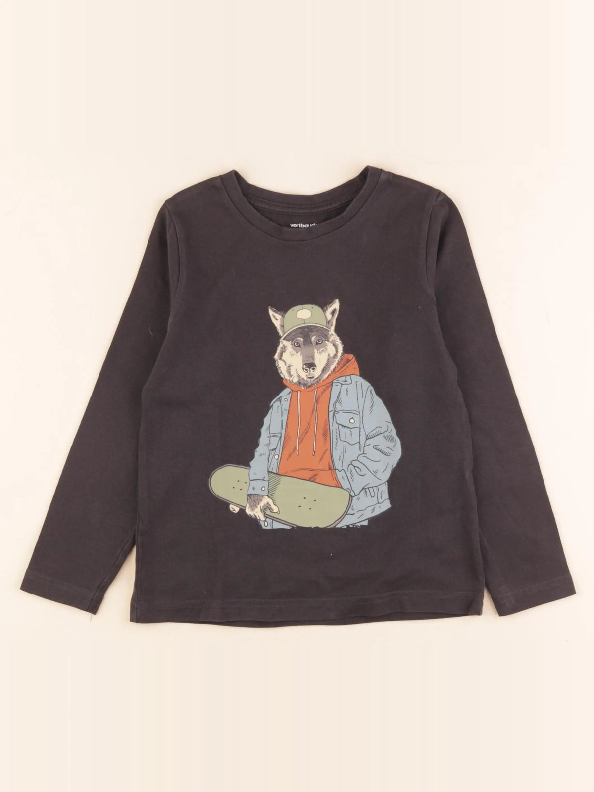 Vertbaudet - tee-shirt marron - 5 ans
