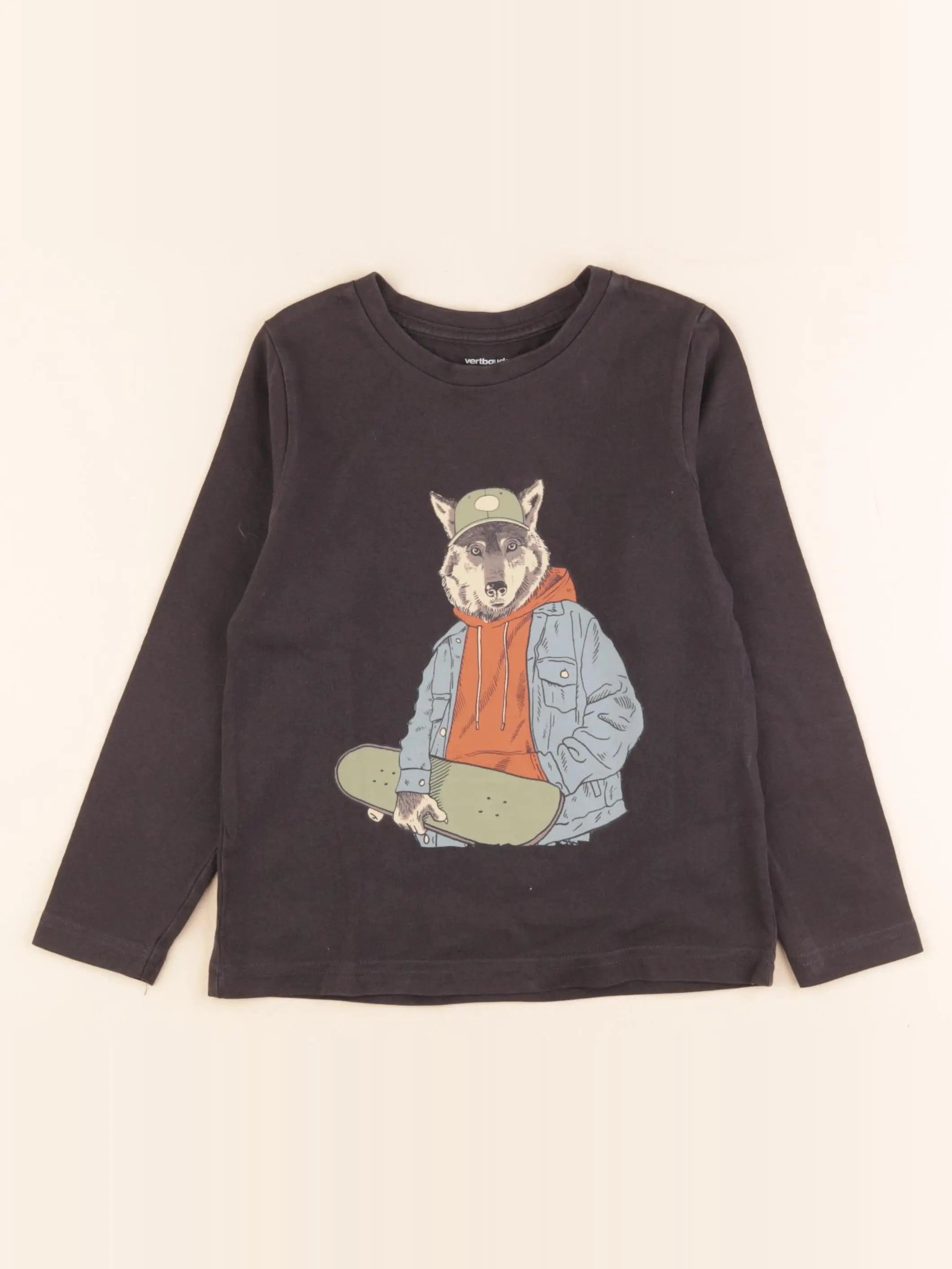 Vertbaudet - tee-shirt marron - 5 ans
