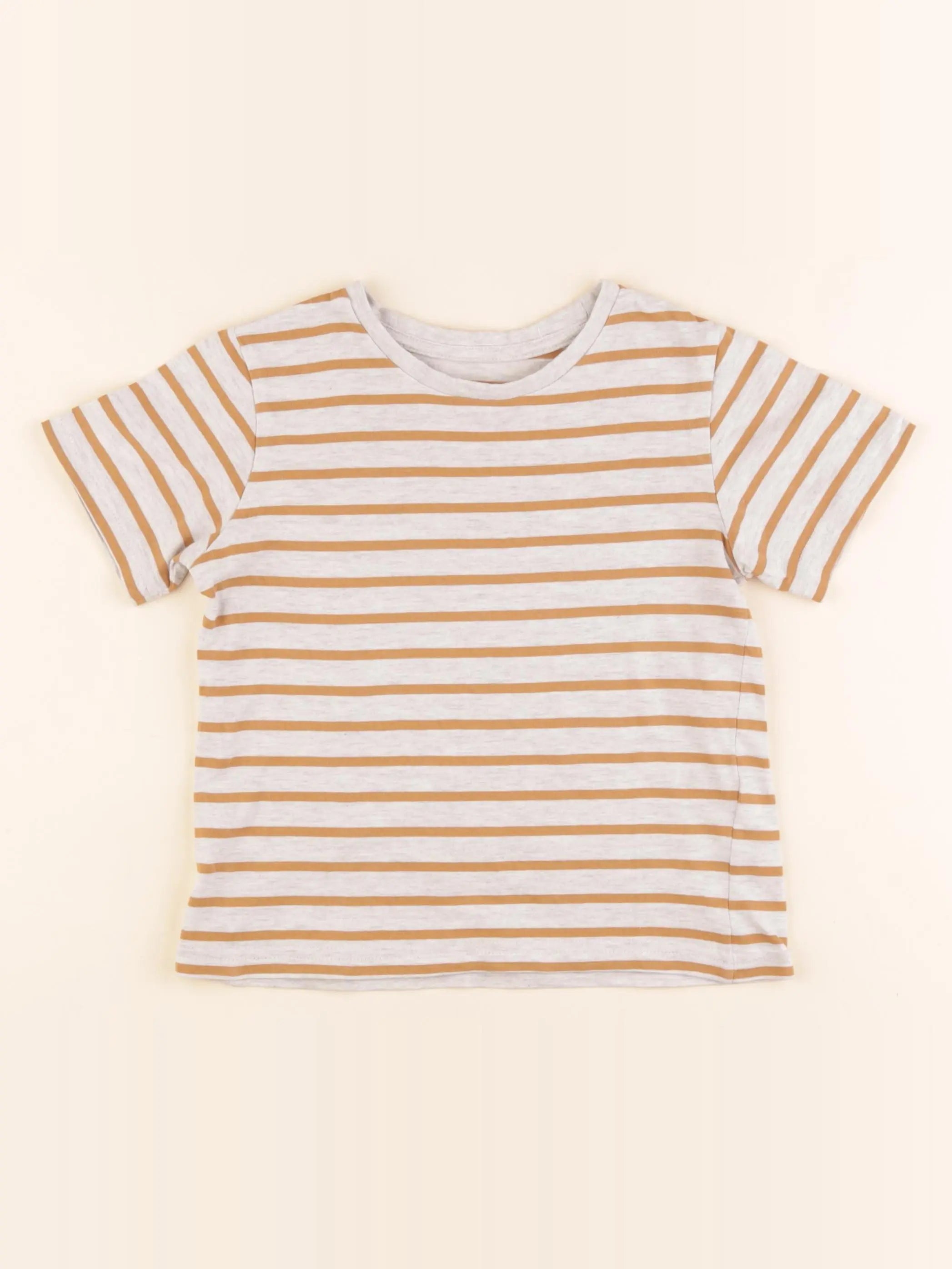 Vertbaudet - tee-shirt gris, marron - 5 ans