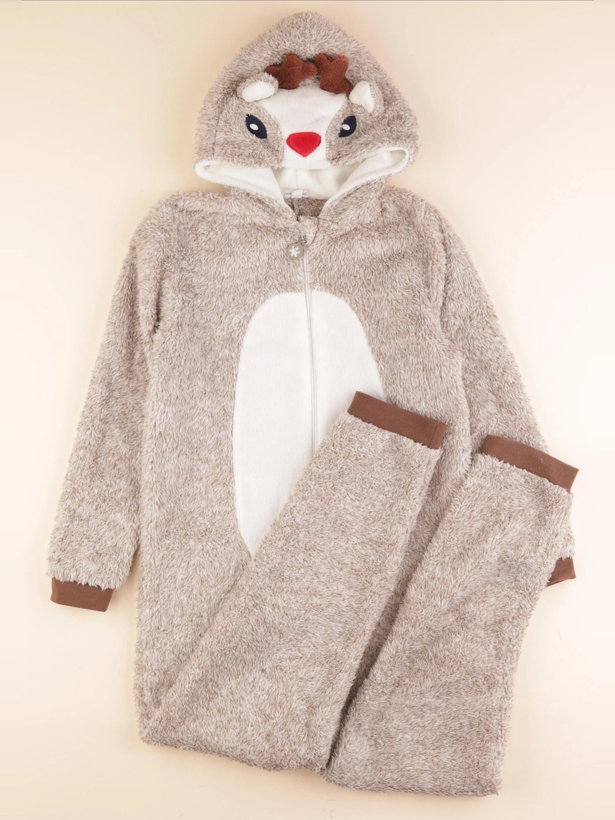 Vertbaudet - sur-pyjama marron, beige - 12 ans
