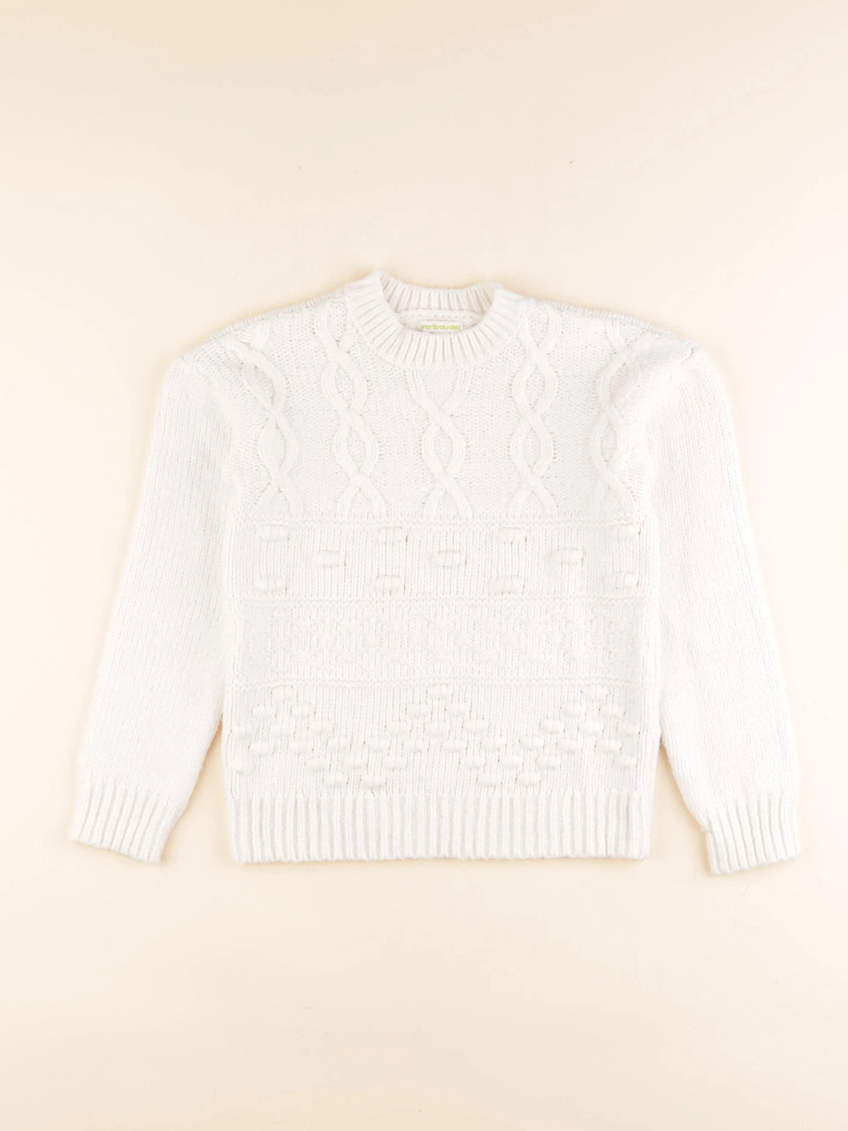 Vertbaudet - pull blanc - 10 ans