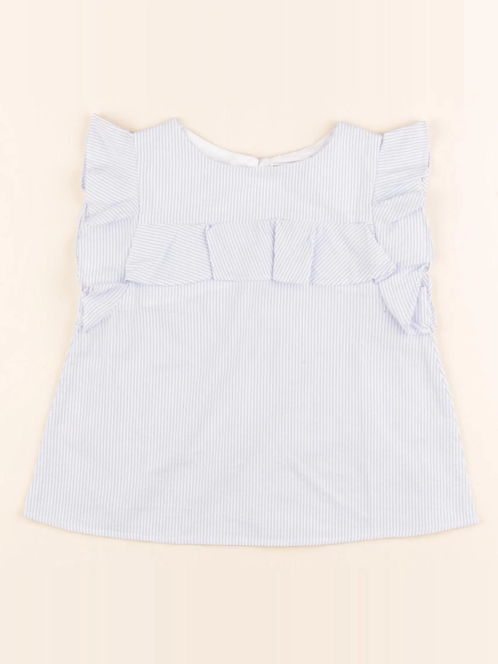 Jacadi - blouse bleu, blanc - 4 ans