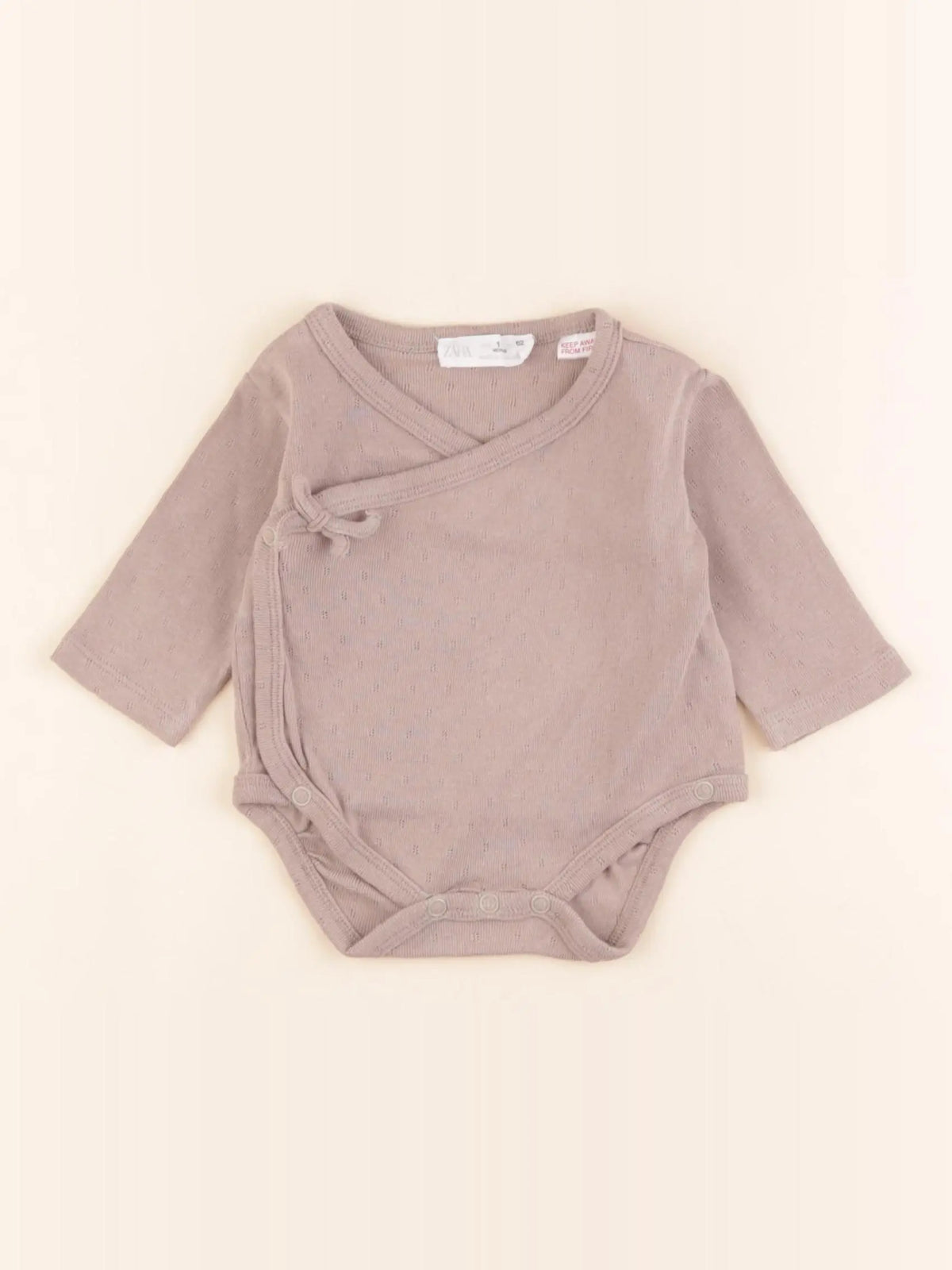 Zara - body tee-shirt marron - 1/3 mois