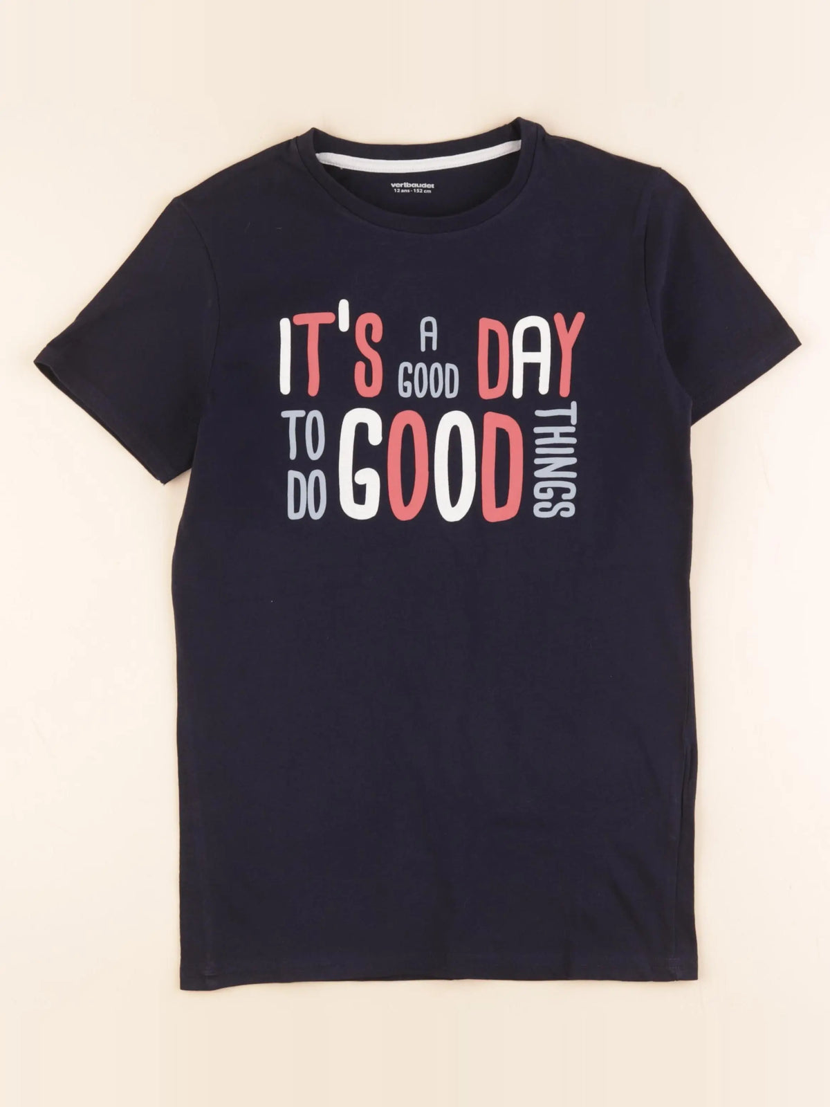 Vertbaudet - tee-shirt bleu - 12 ans