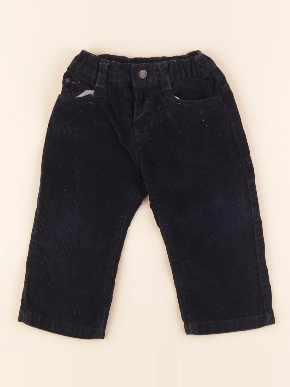 Petit Bateau - pantalon bleu - 12 mois