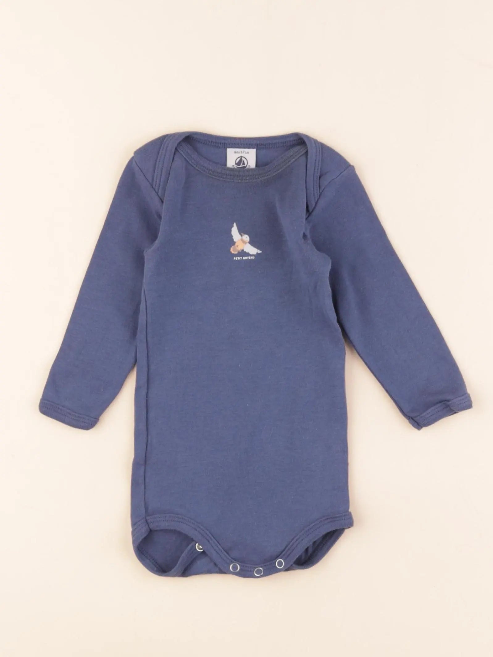 Petit Bateau - body bleu - 6 mois