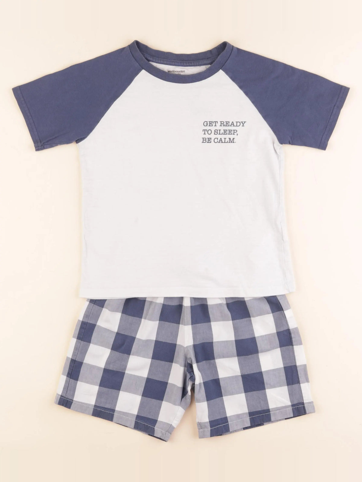 Vertbaudet - pyjama coton bleu, blanc - 6 ans