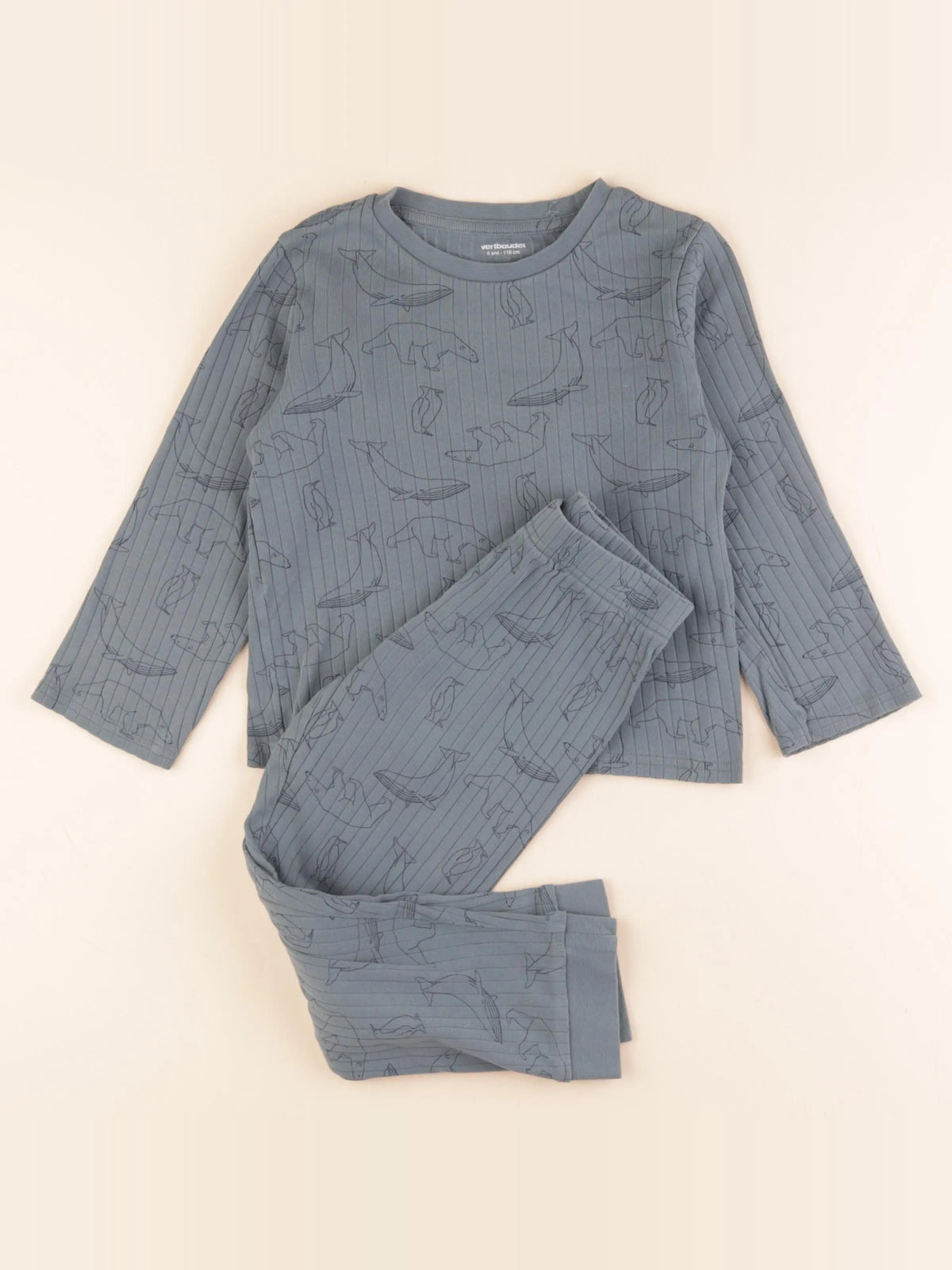 Vertbaudet - pyjama coton bleu - 6 ans