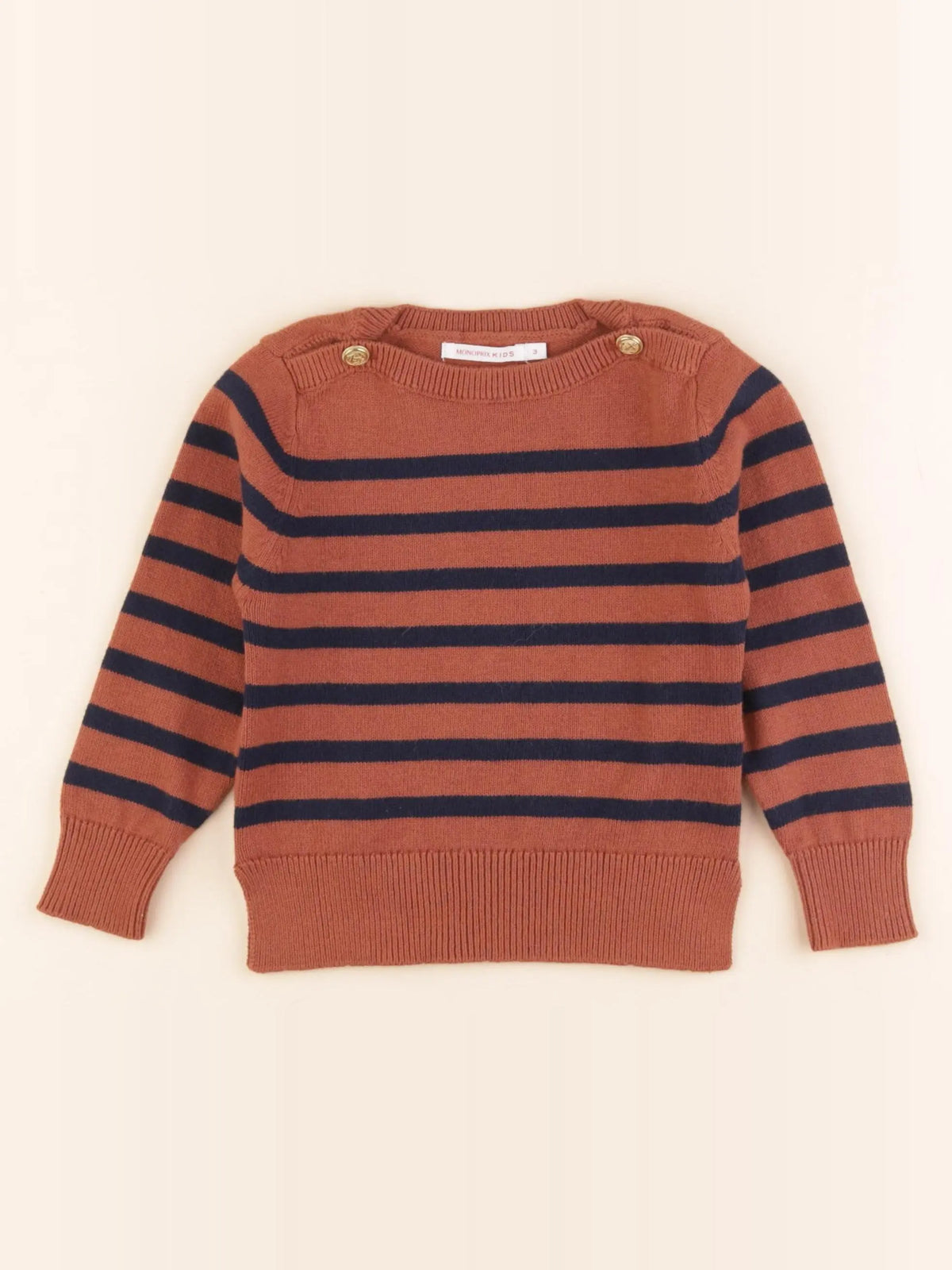 Monoprix - pull marron - 3 ans