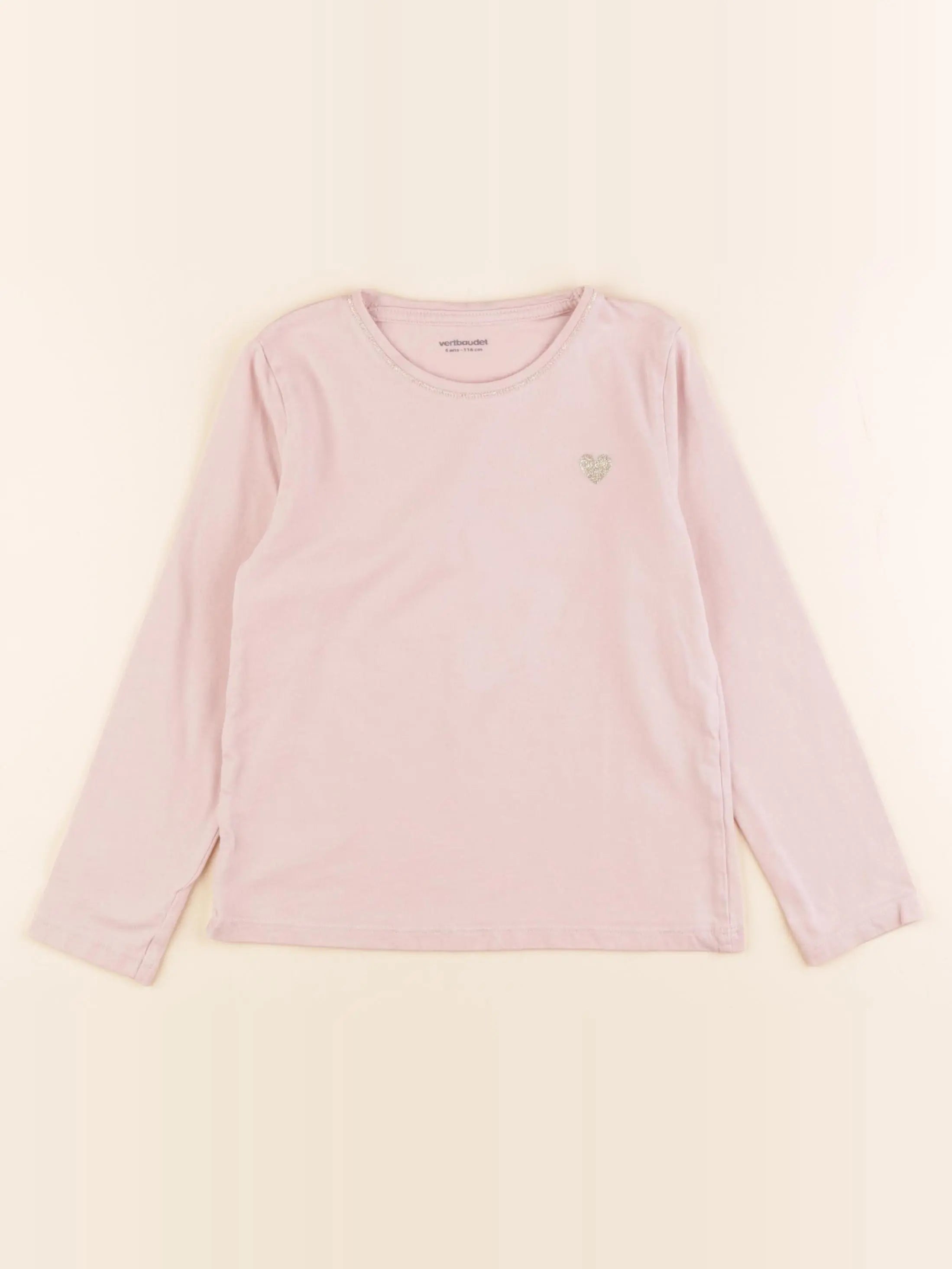 Vertbaudet - tee-shirt rose - 6 ans