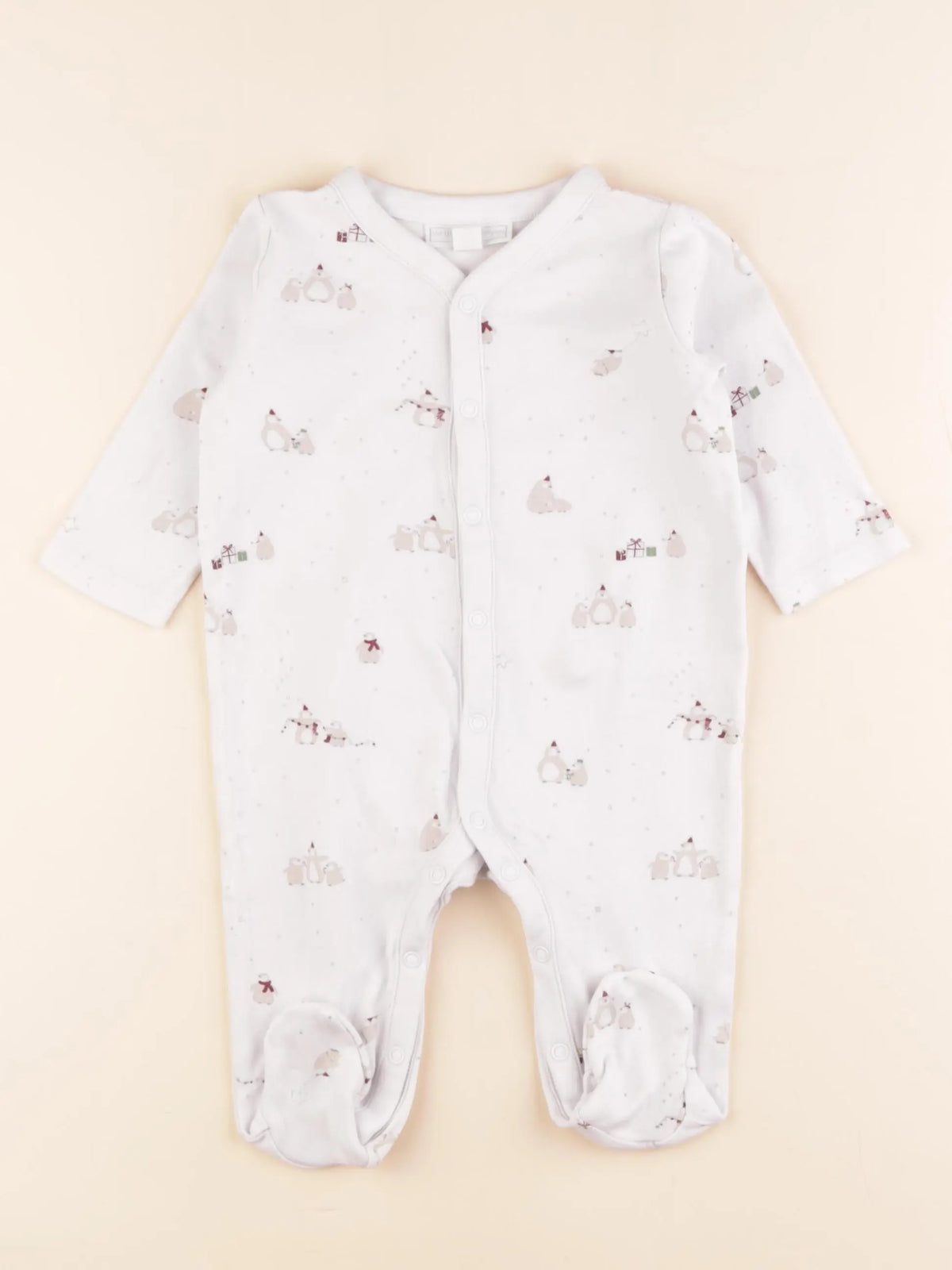 The little white company - pyjama coton blanc - 6/9 mois