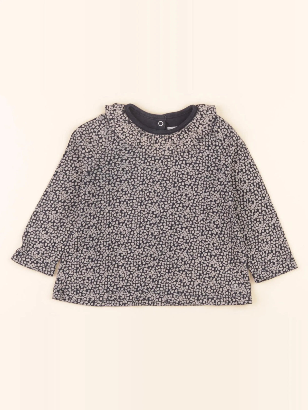 Tee-shirt beige, bleu