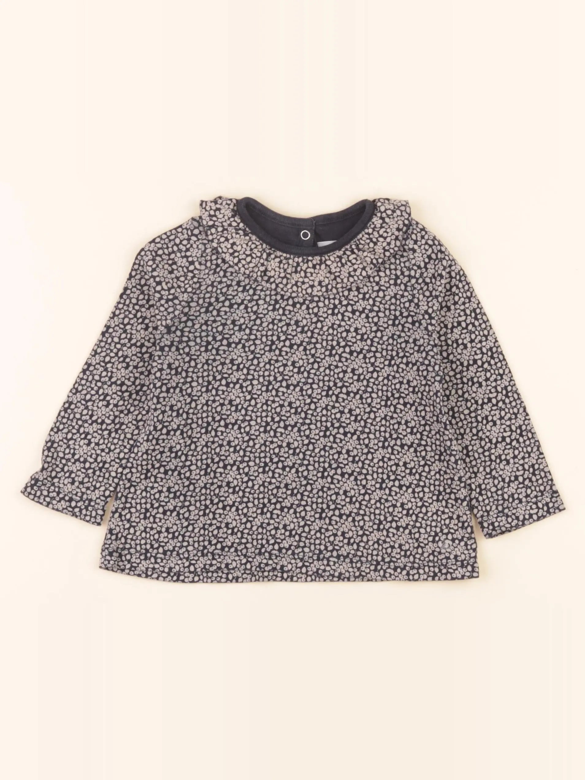 Tee-shirt beige, bleu