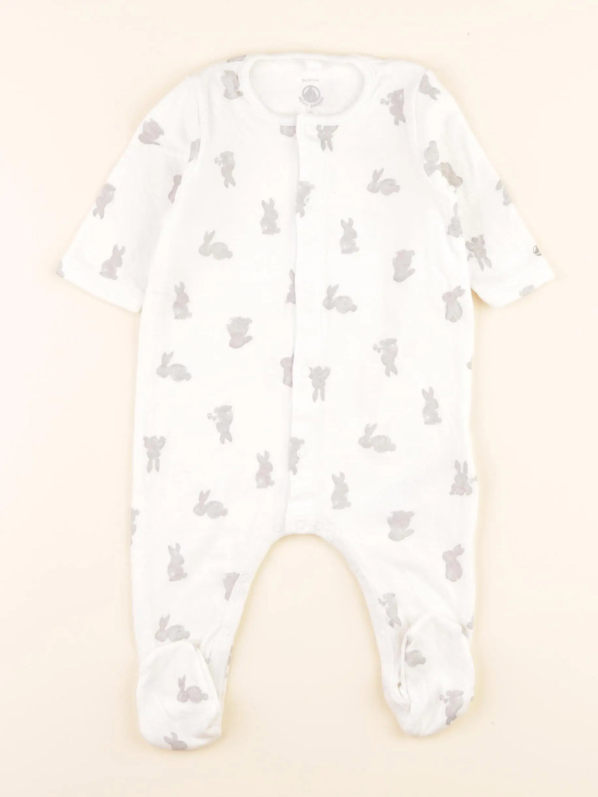 Pyjama coton blanc, gris