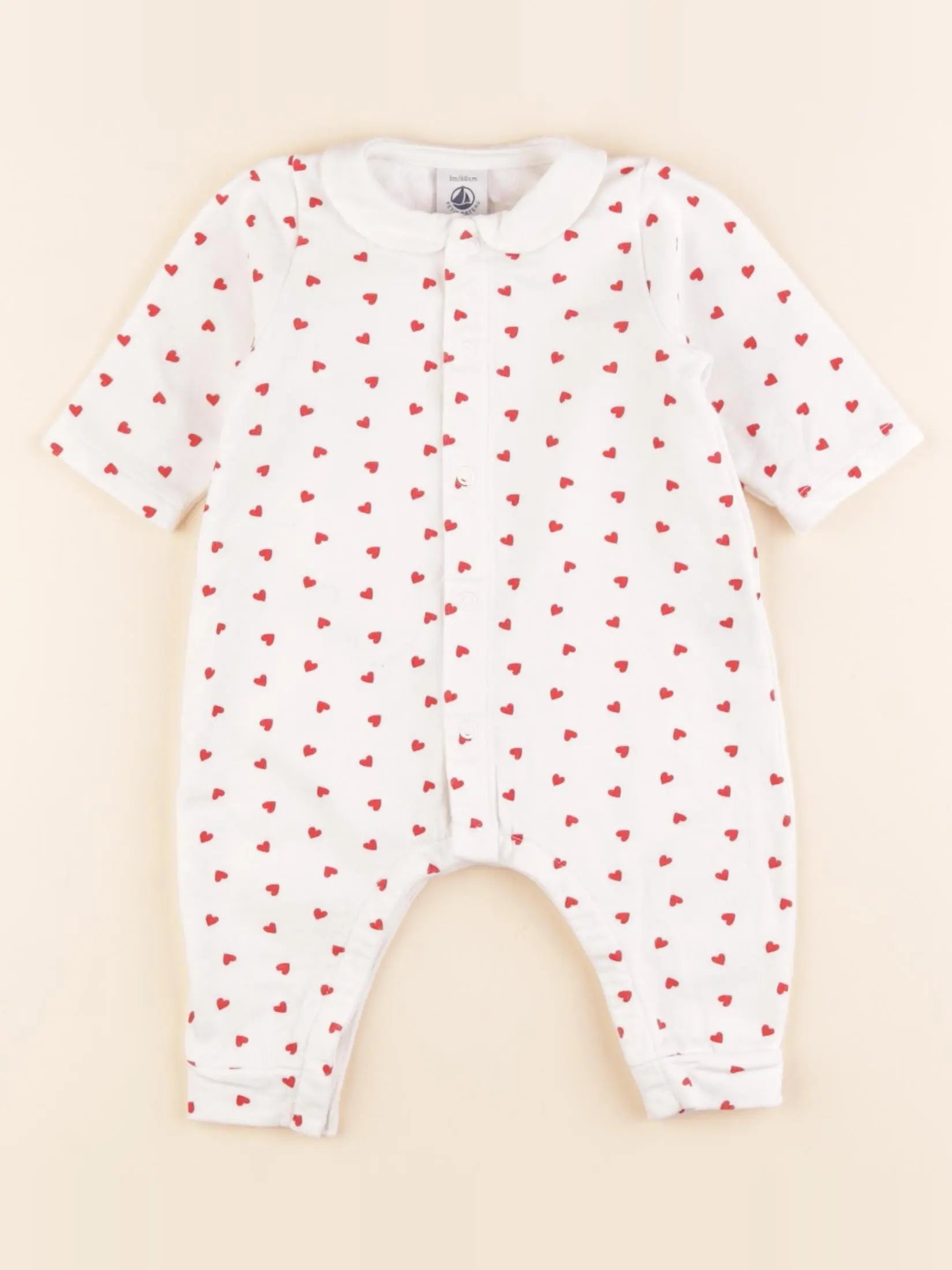 Petit Bateau - pyjama coton blanc - 3 mois