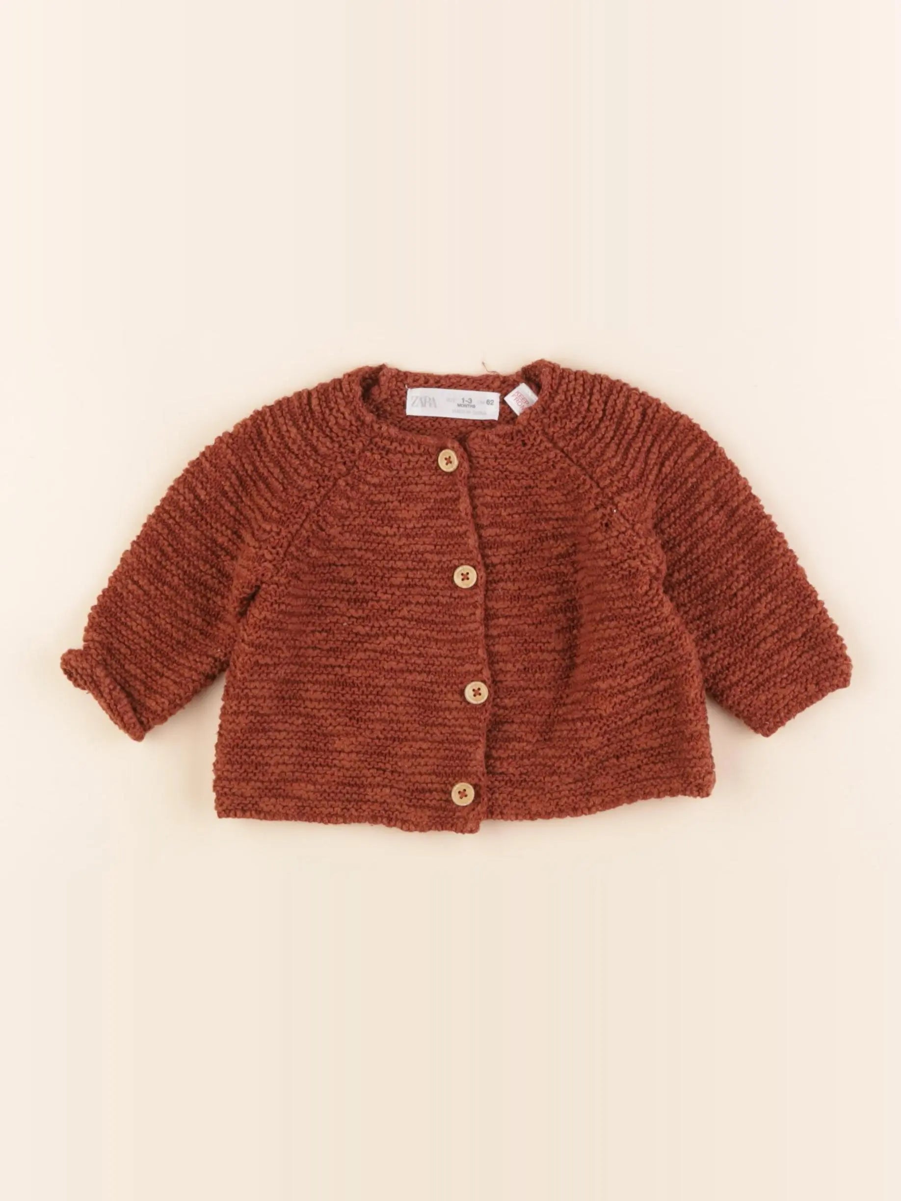 Zara - gilet marron - 1/3 mois