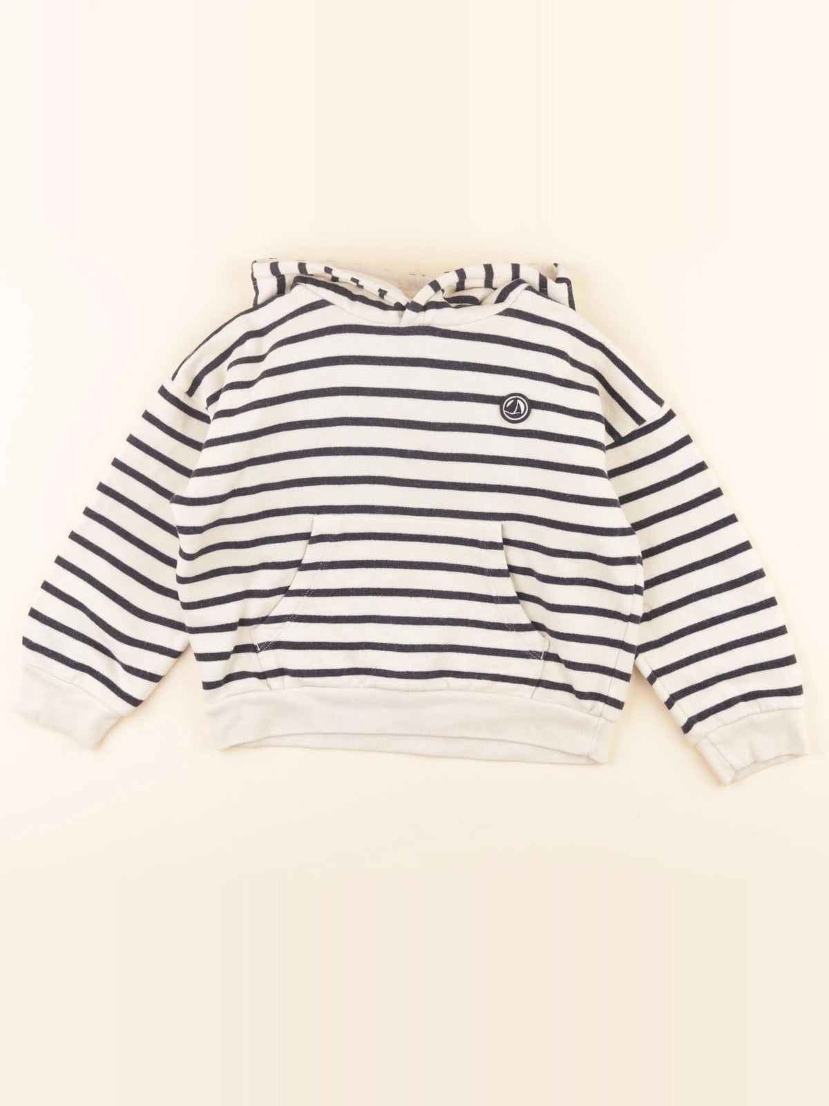 Sweat beige, bleu
