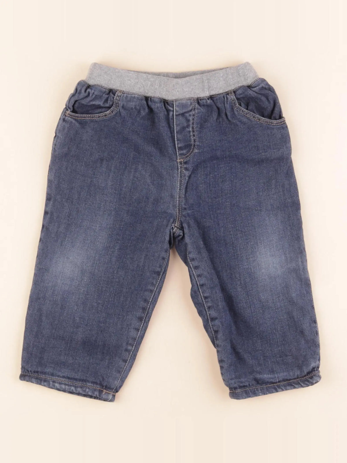 Boutchou - pantalon doublé bleu - 12 mois