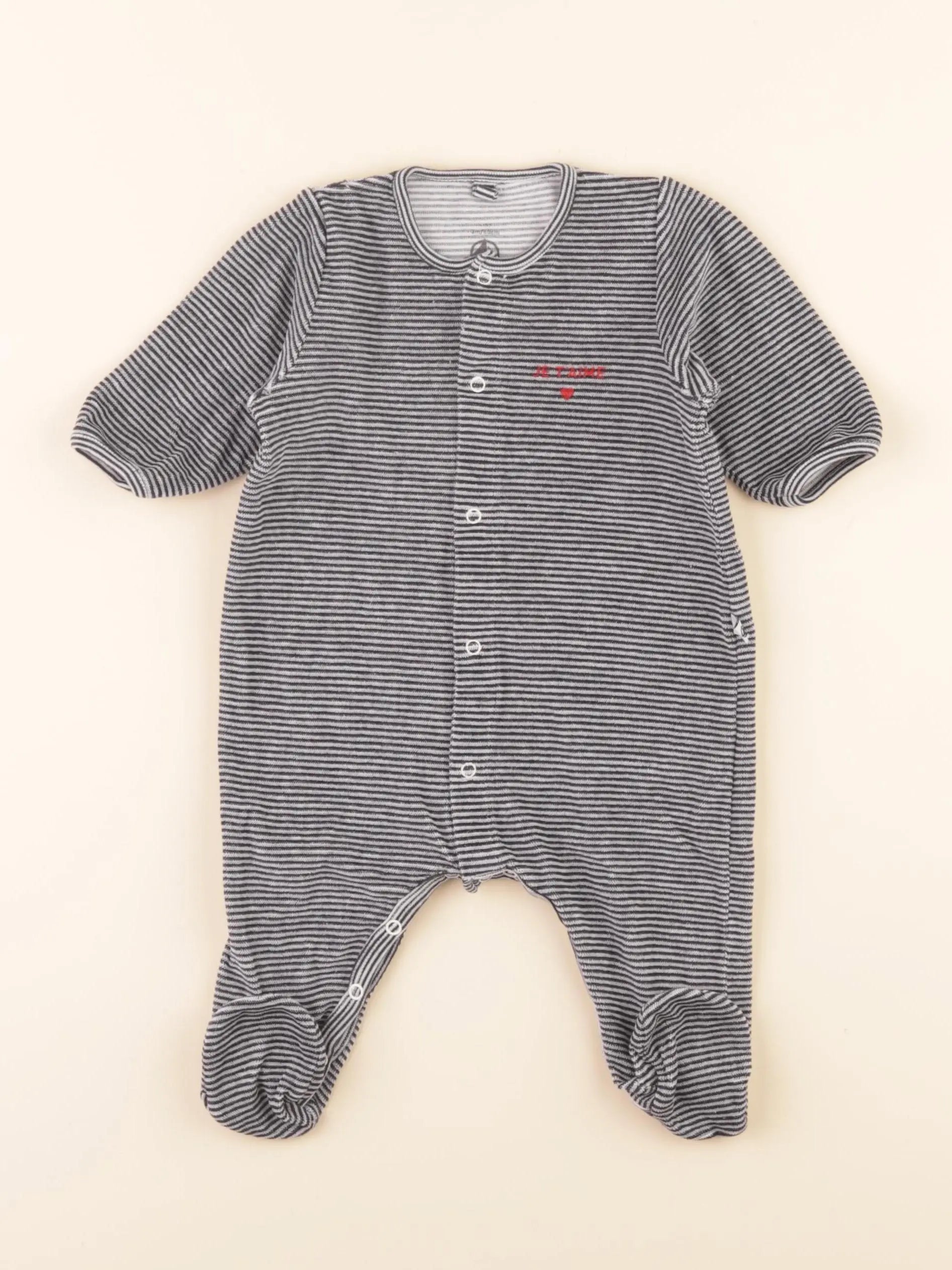 Pyjama velours noir, blanc