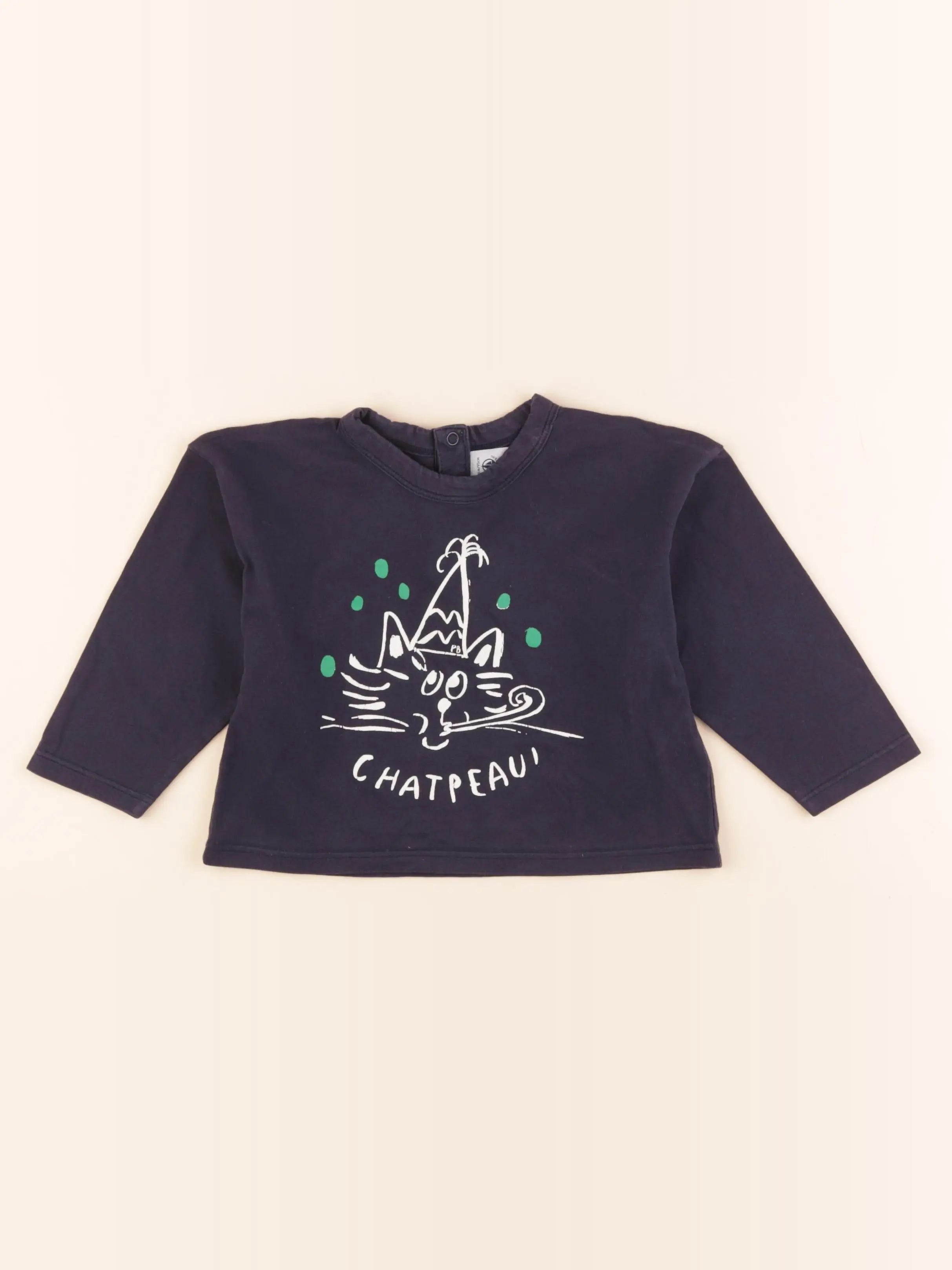 Petit Bateau - tee-shirt bleu - 36 mois
