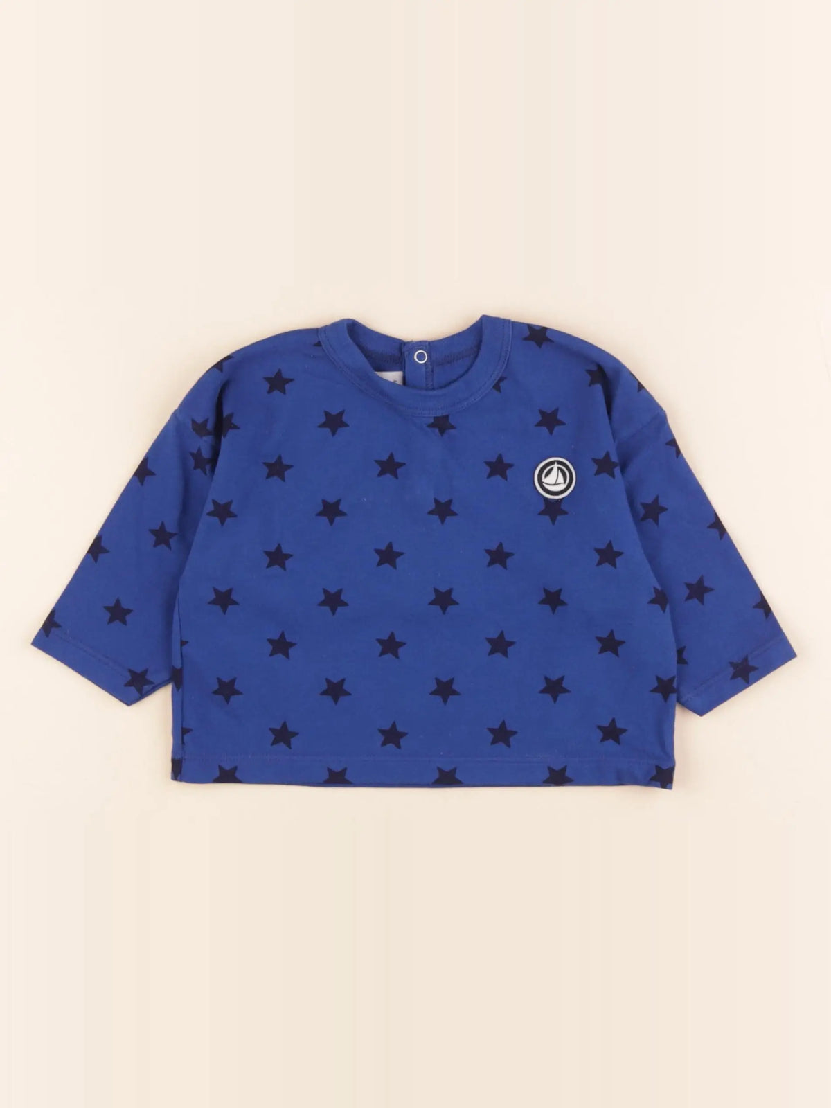 Petit Bateau - tee-shirt bleu - 6 mois