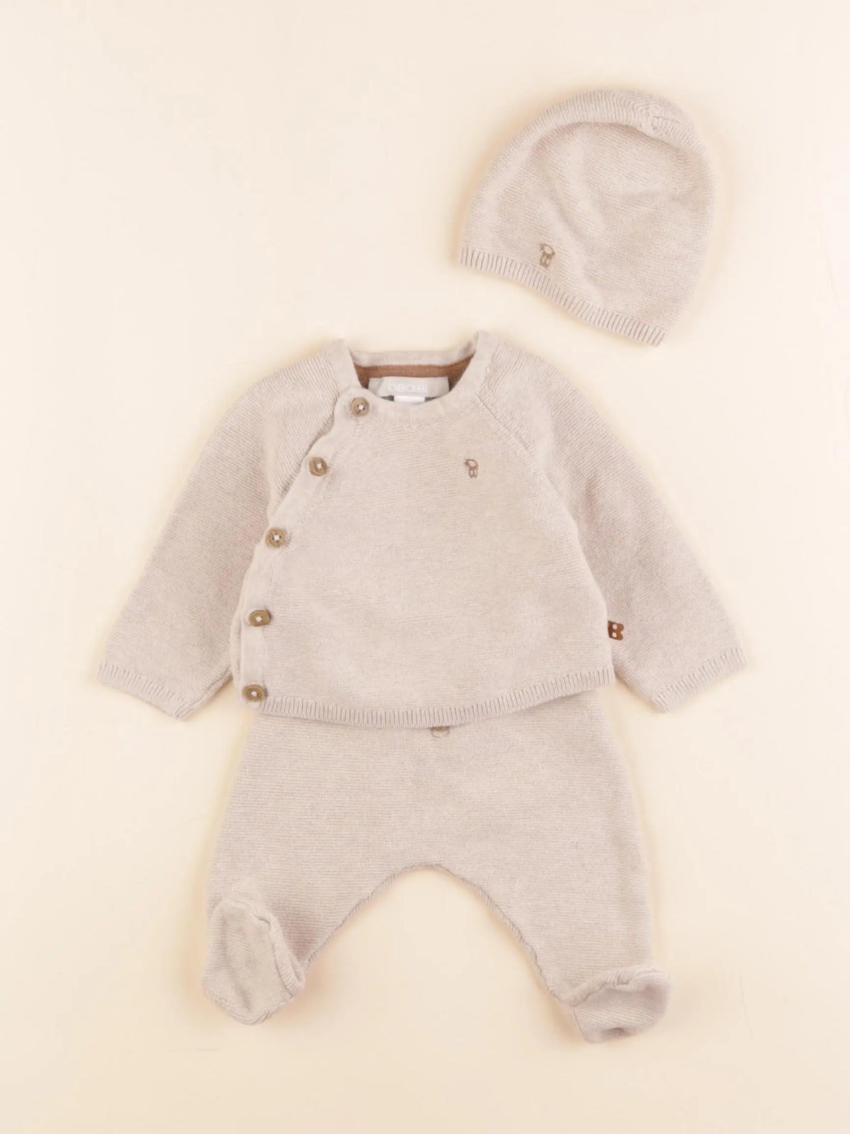 Obaïbi - ensemble beige - 1 mois
