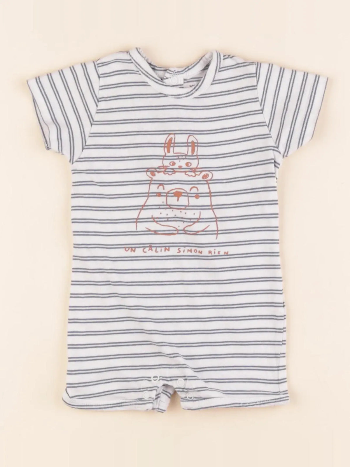 Vertbaudet - pyjama coton bleu - 3 mois