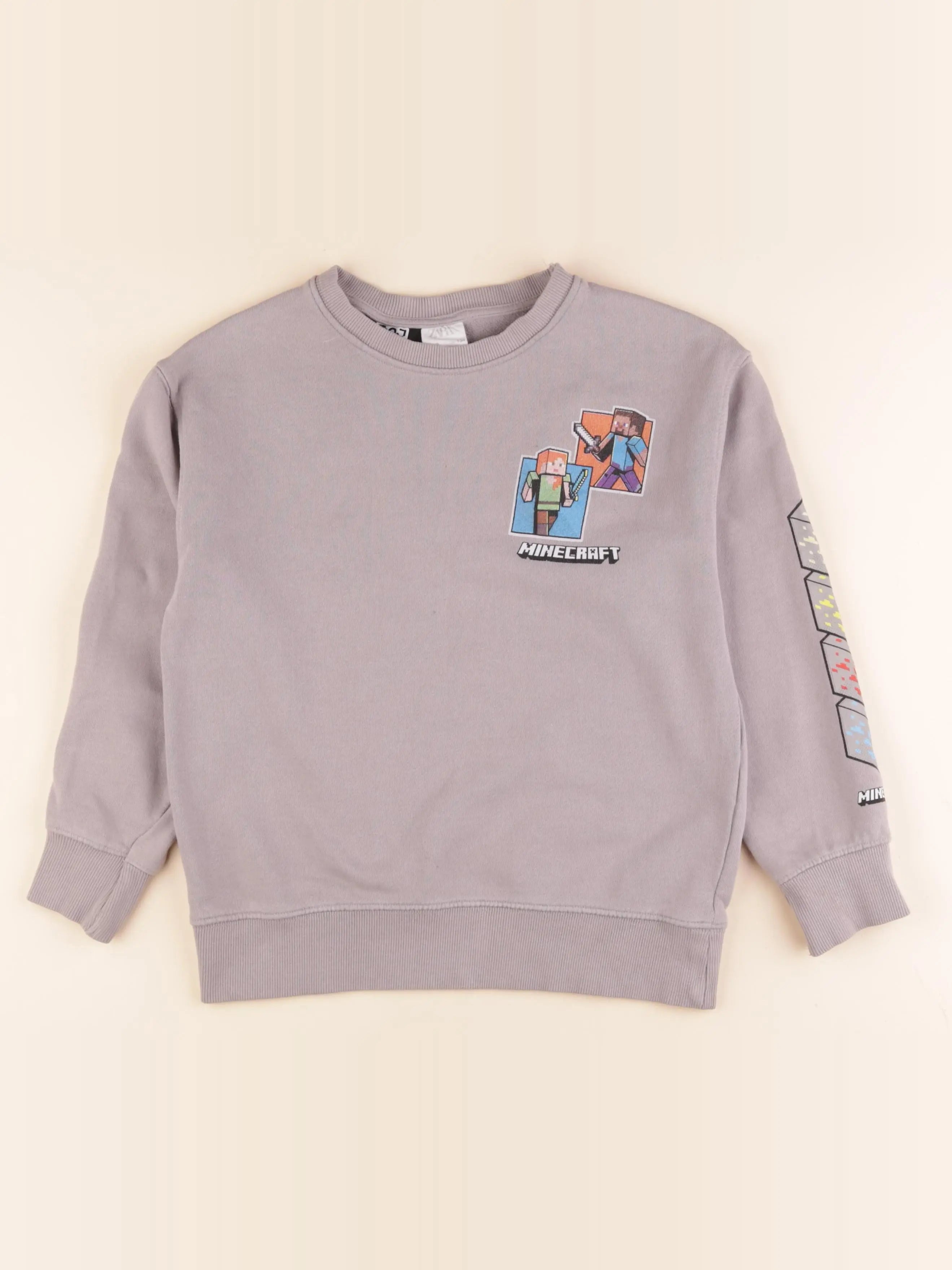 Zara - sweat imprimé au dos gris - 9 ans