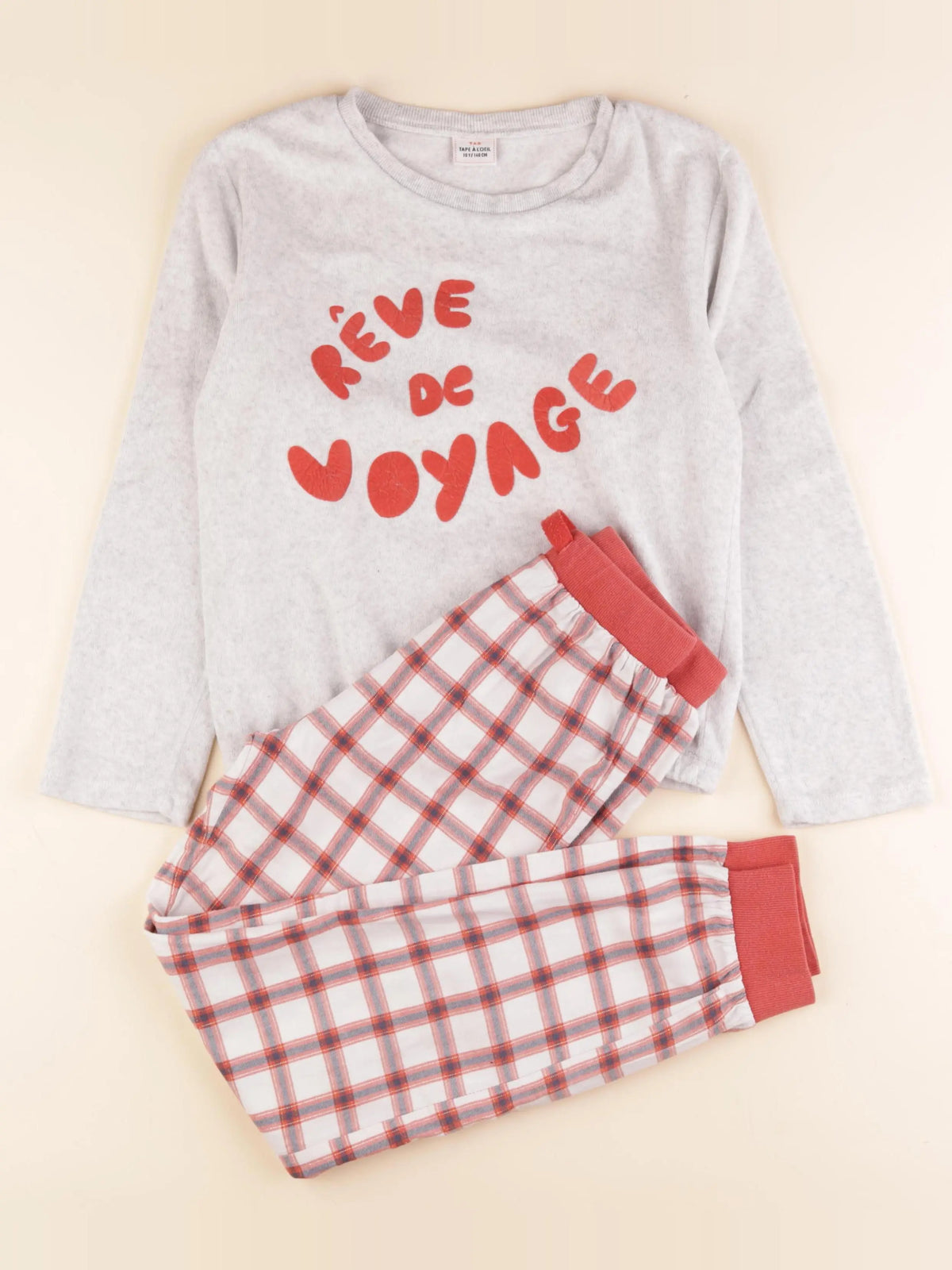 Tape à l'oeil - pyjama velours gris - 10 ans