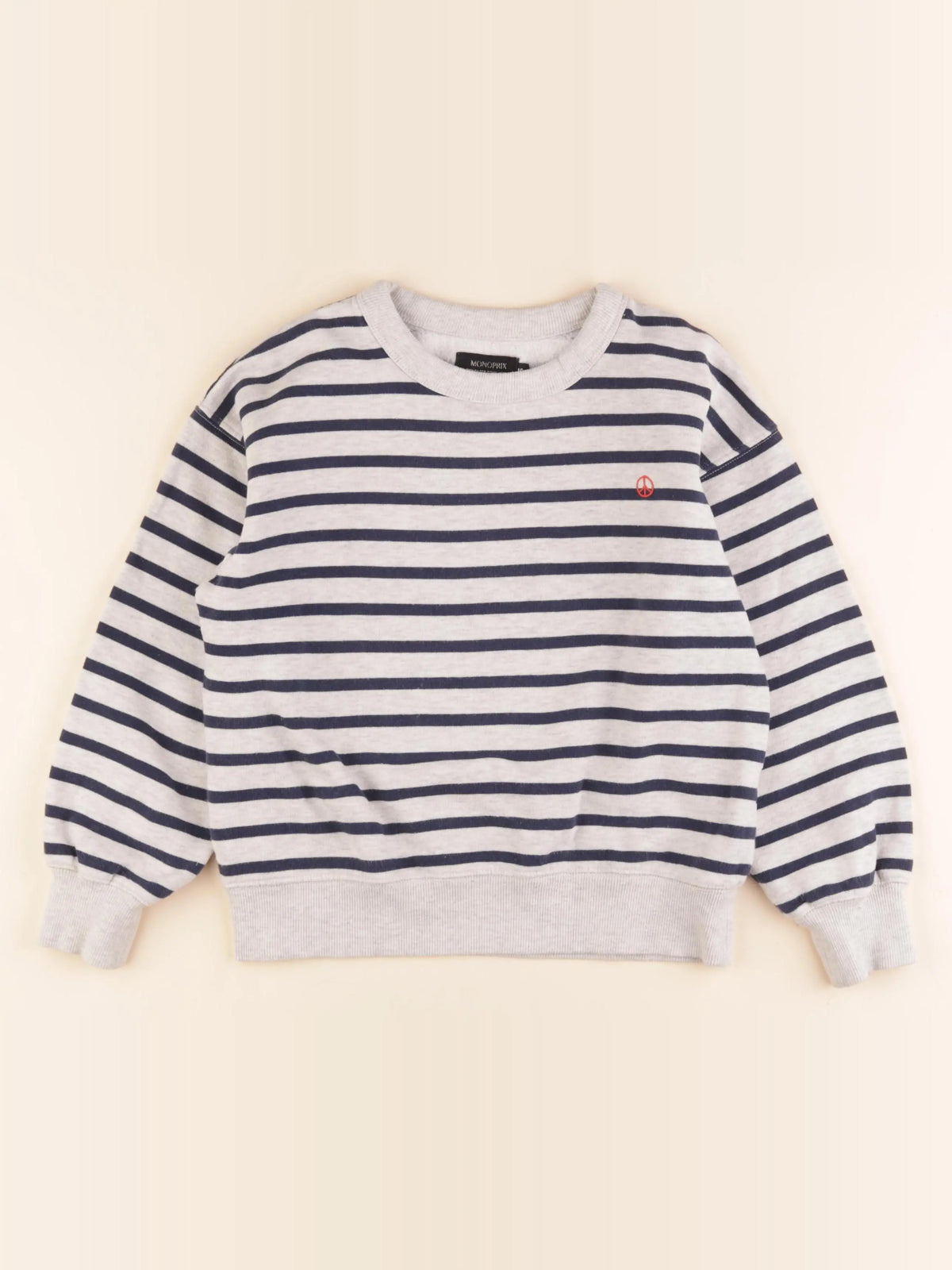 Monoprix - sweat gris, bleu - 10 ans