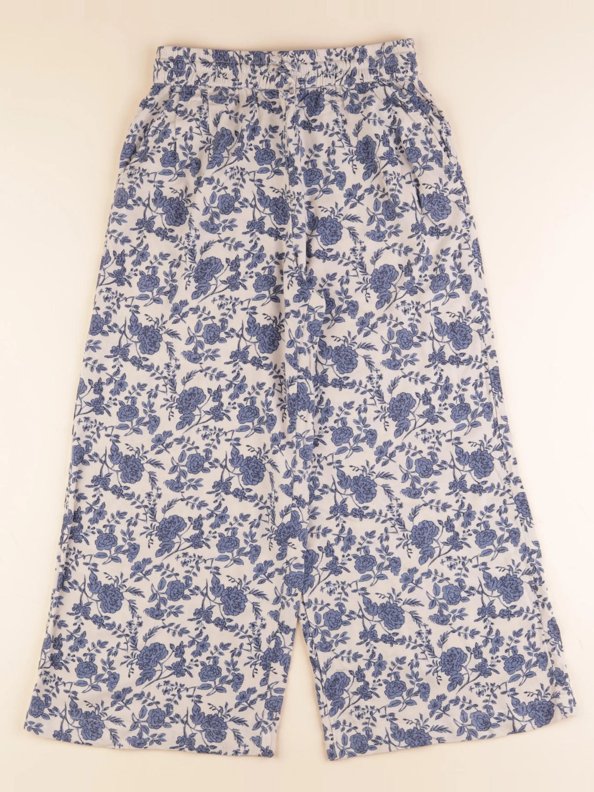 Monoprix - pantalon beige, bleu - 10 ans