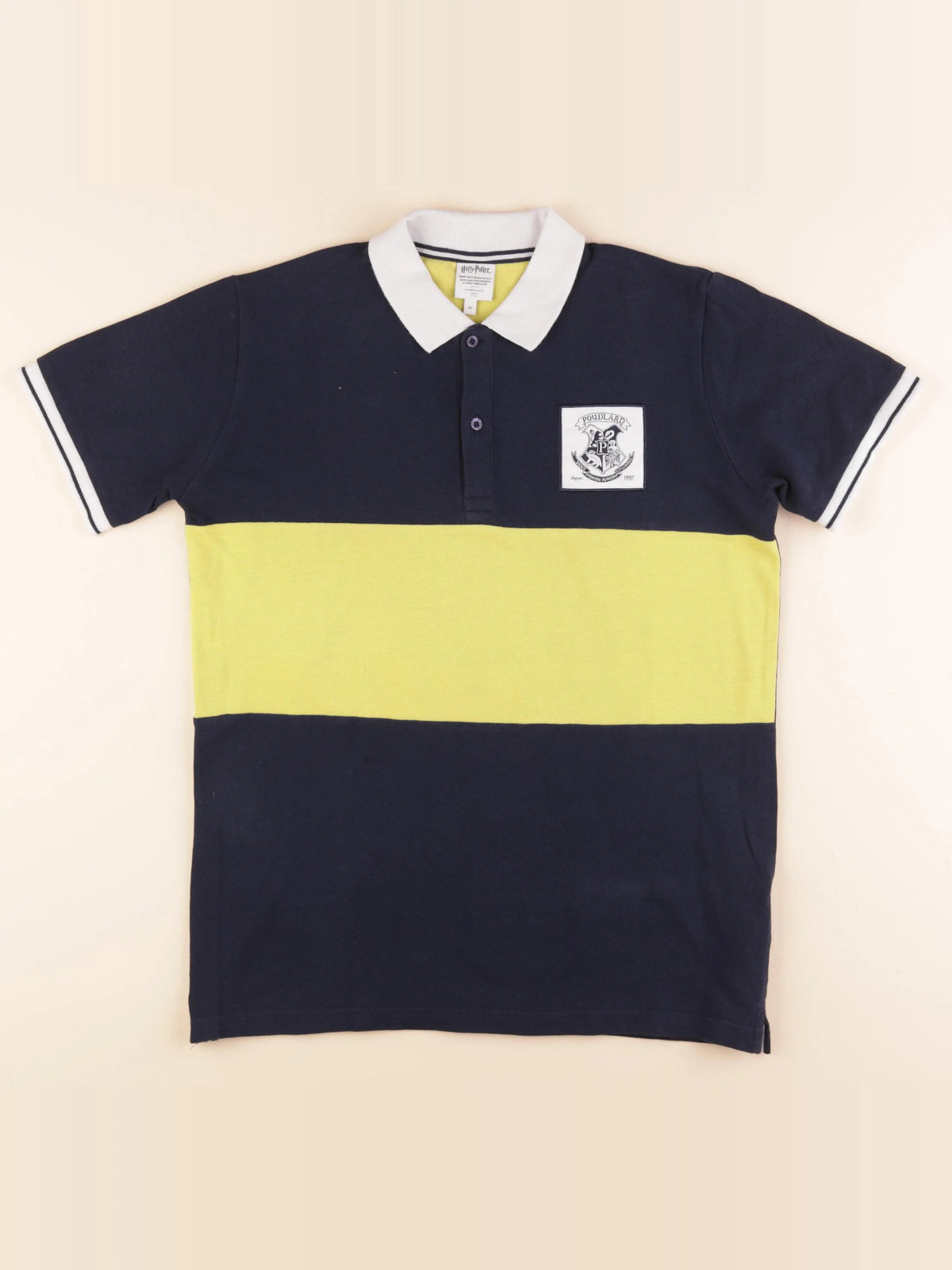 Cyrillus - polo bleu, jaune - 16 ans