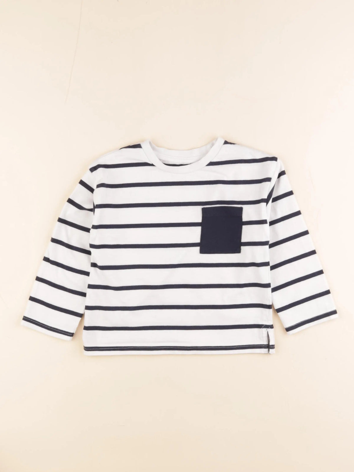 Vertbaudet - tee-shirt blanc, bleu - 4 ans