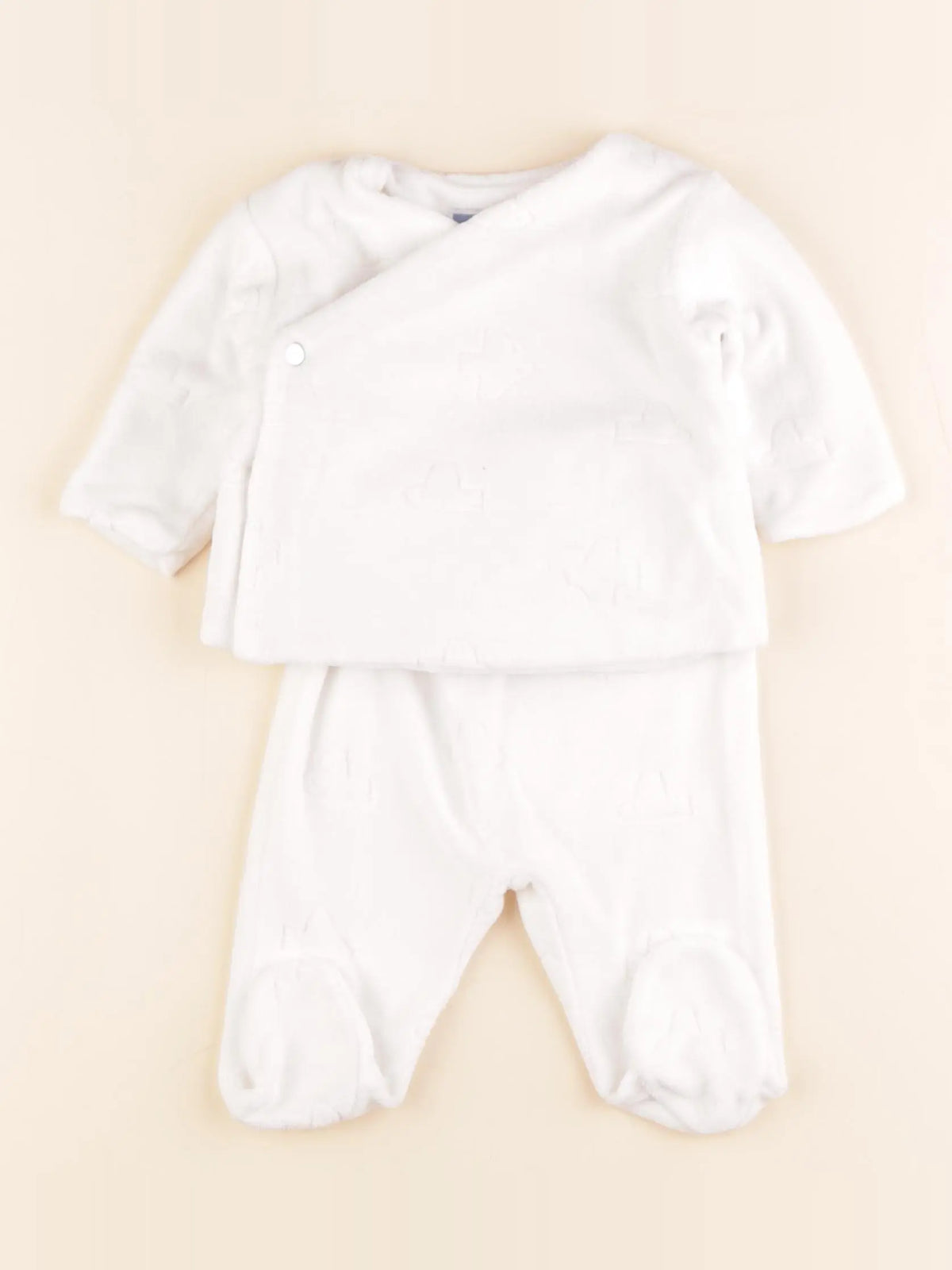 Jacadi - pyjama velours blanc - 3 mois