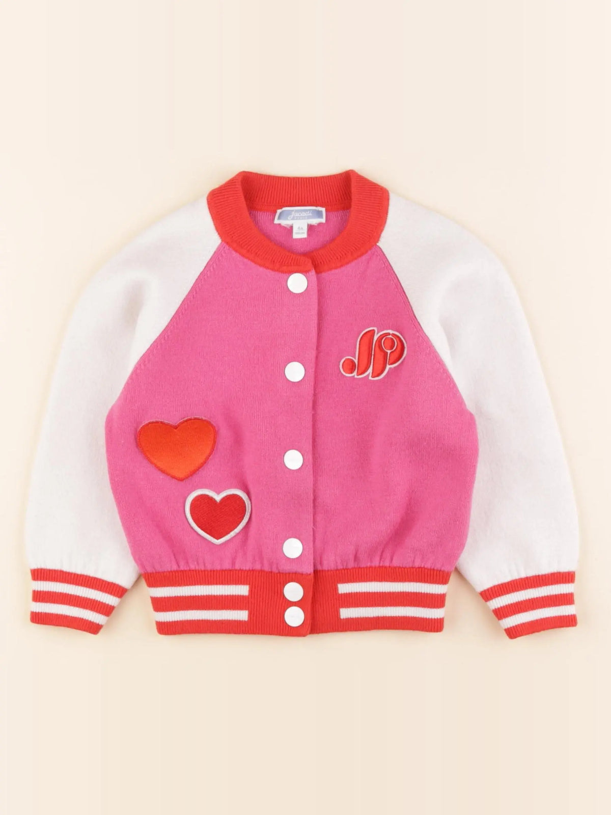 Jacadi - gilet imprimé au dos blanc, rose - 4 ans
