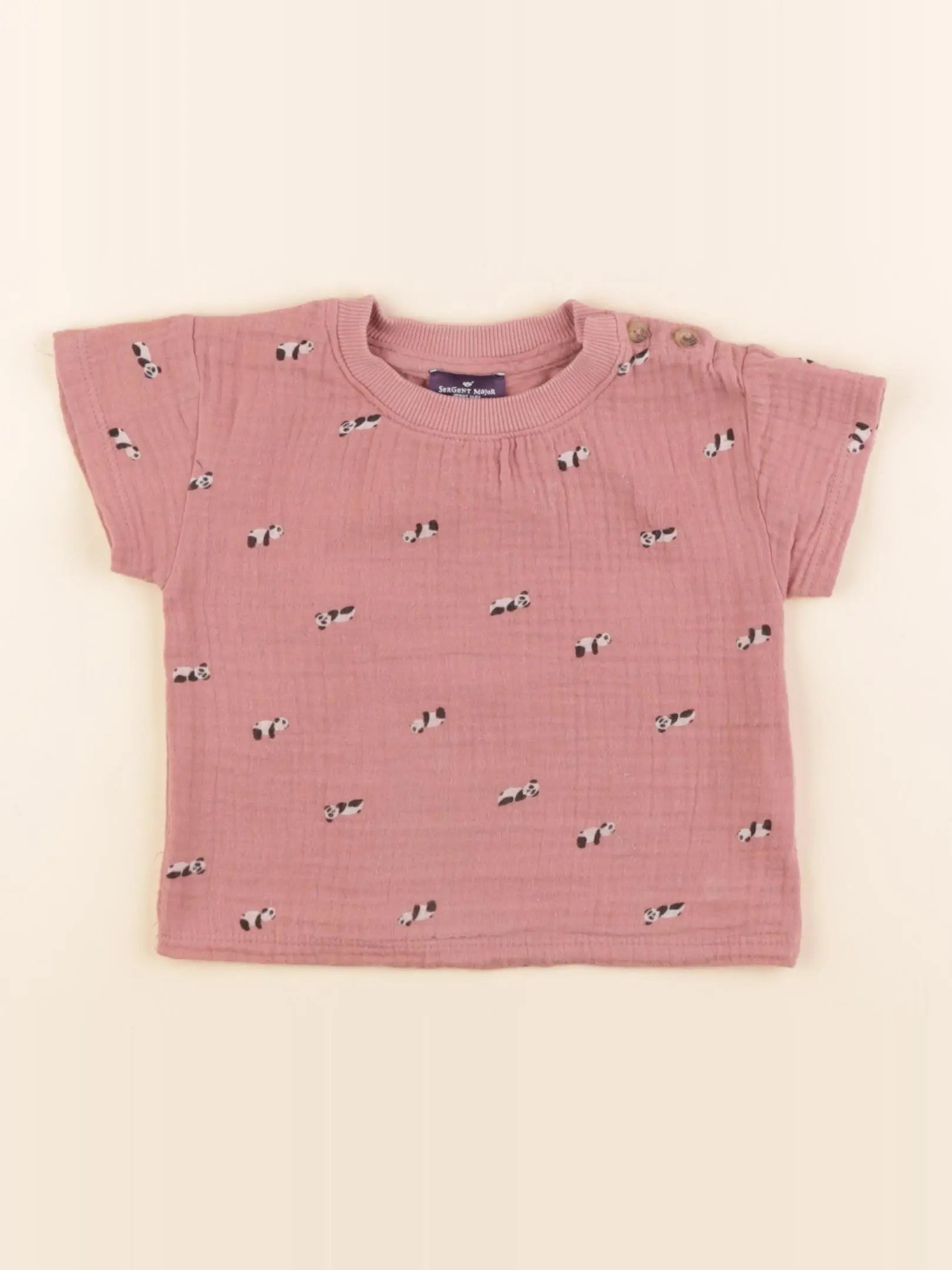 Sergent Major - tee-shirt rose - 12 mois