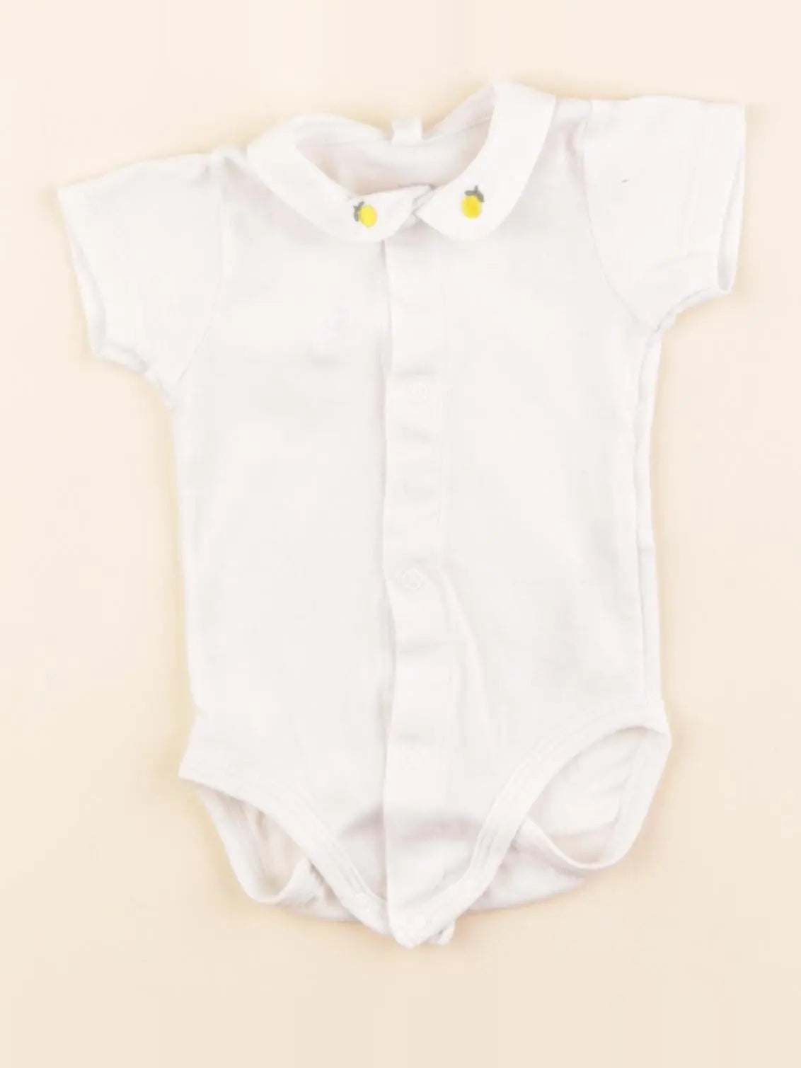 Petit Bateau - body à col blanc - 3 mois