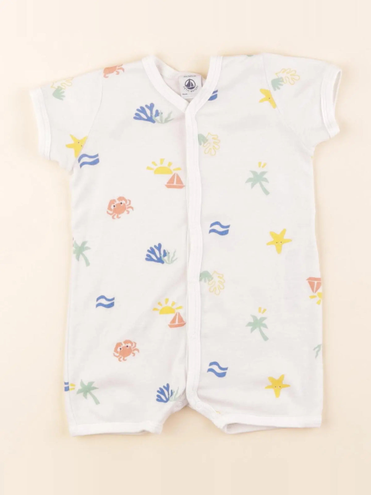 Petit Bateau - pyjama coton blanc - 3 mois