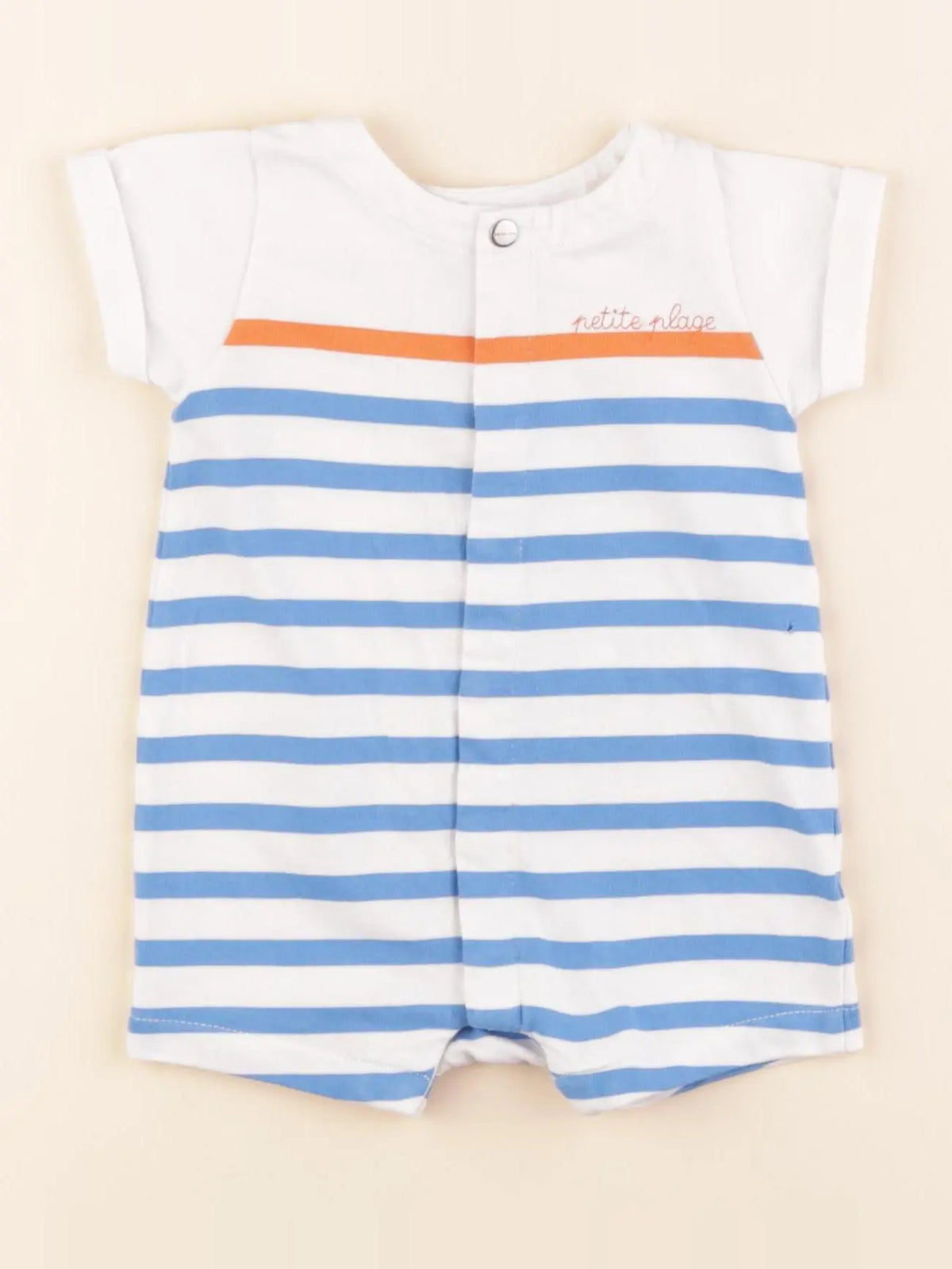 Petit Bateau - combinaison bleu, blanc - 3 mois