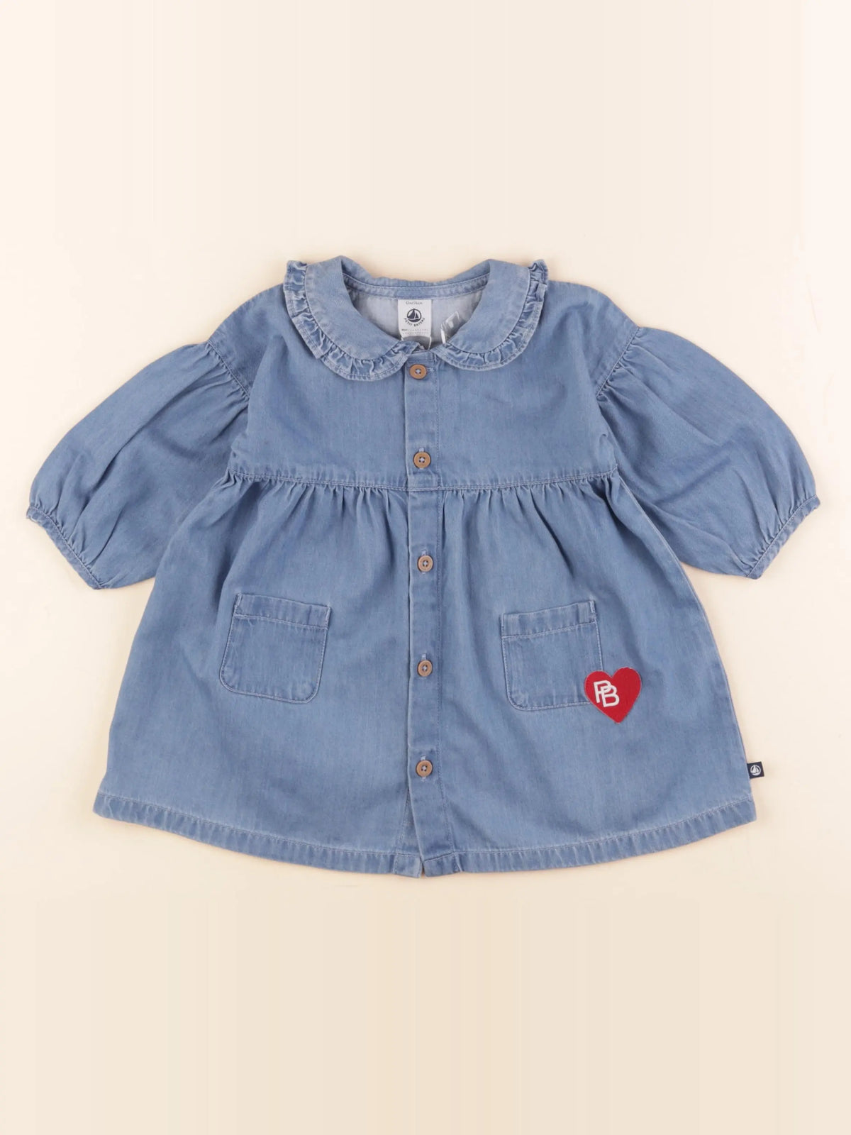 Petit Bateau - robe bleu - 12 mois