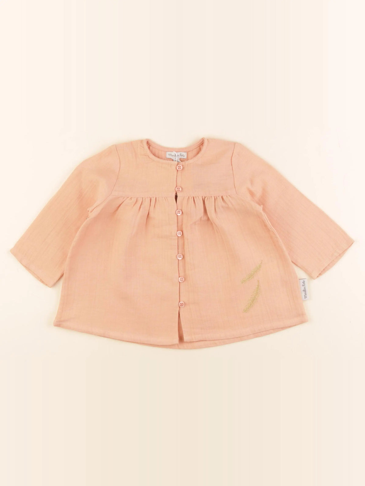 Moulin Roty - blouse orange, or - 12 mois