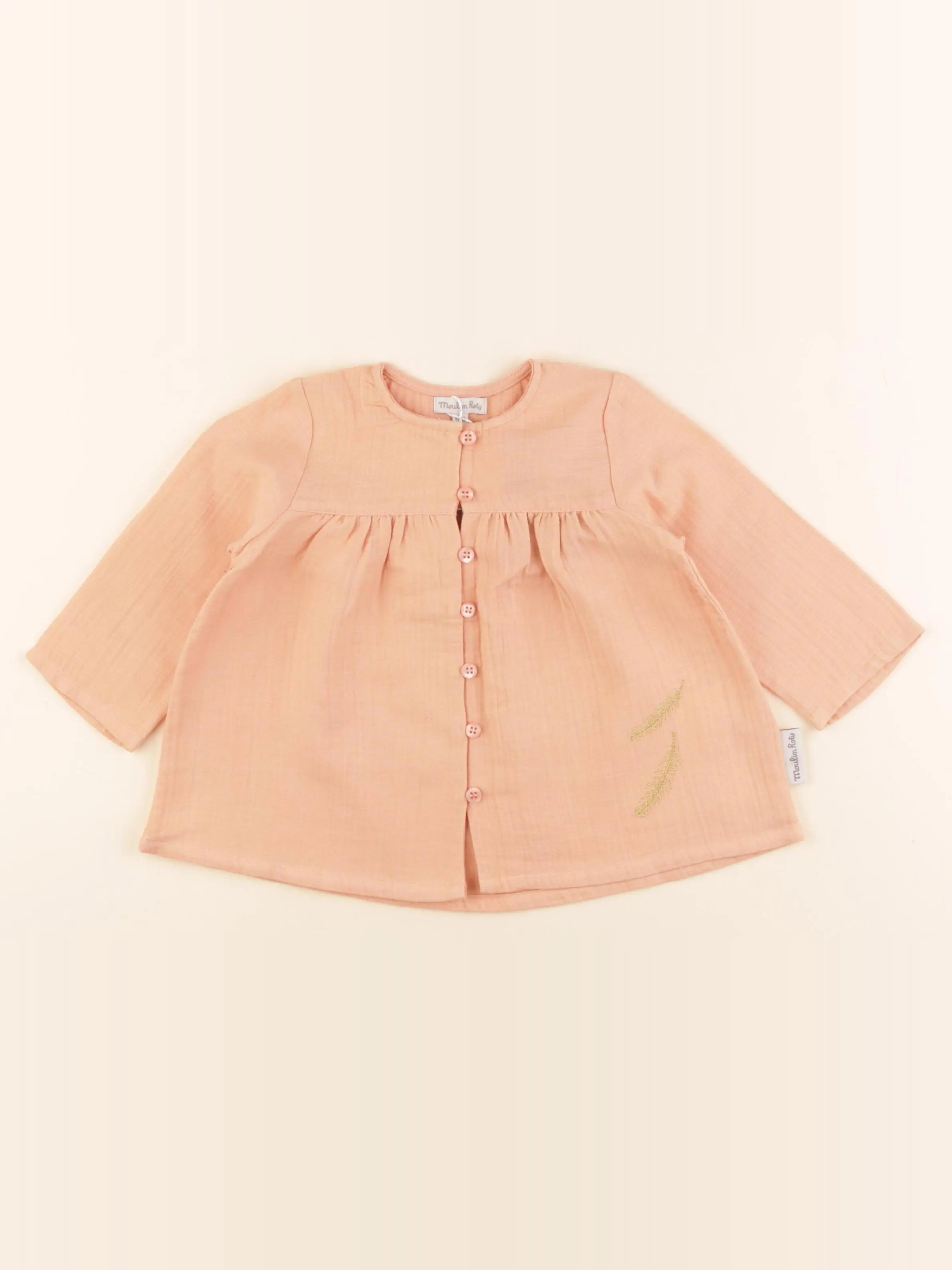 Moulin Roty - blouse orange, or - 12 mois