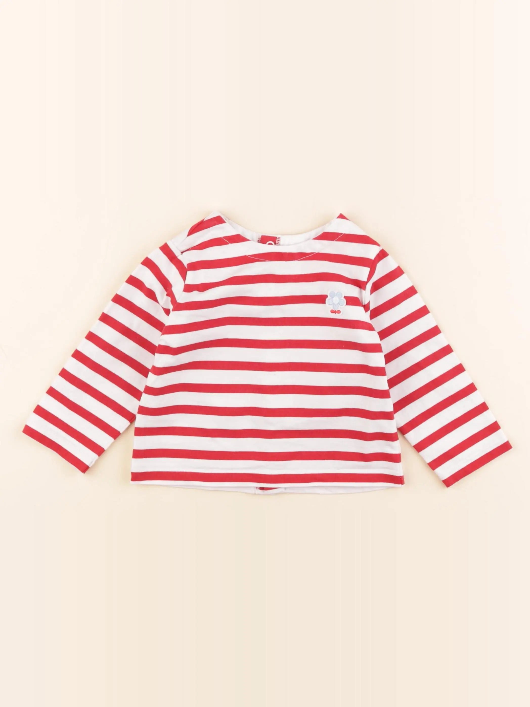 Jacadi - tee-shirt blanc, rouge - 12 mois