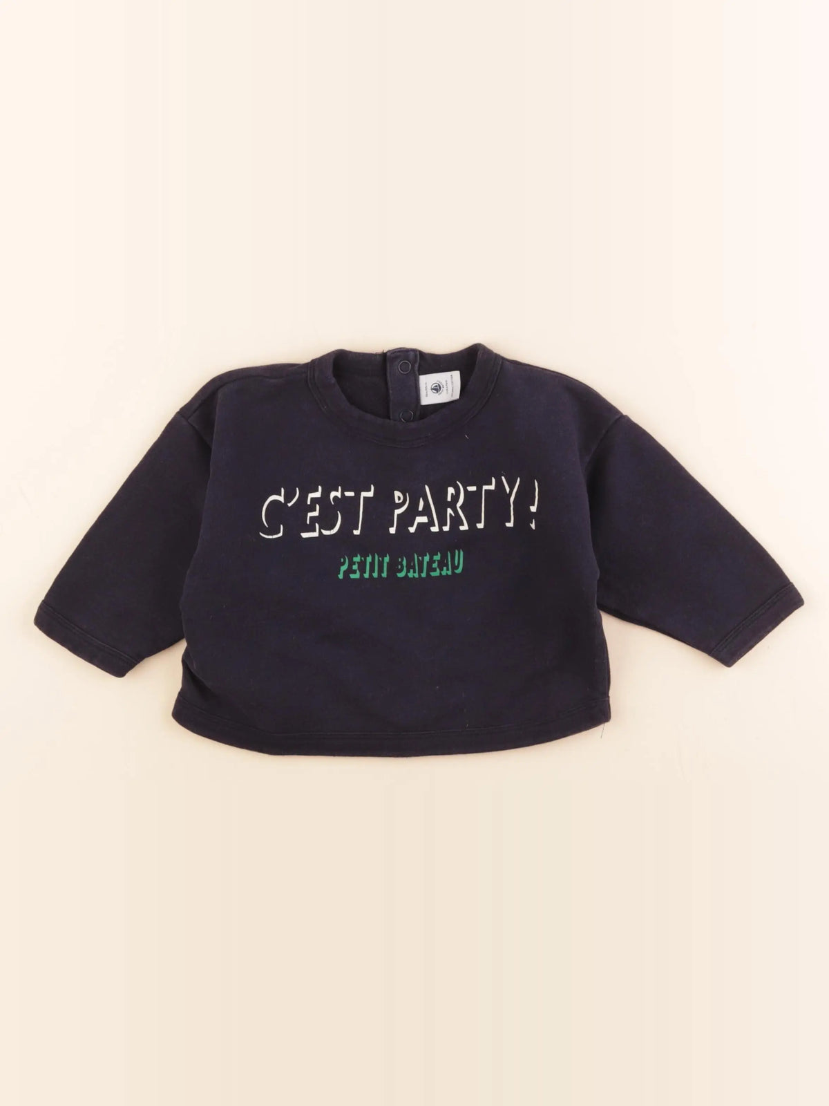 Petit Bateau - sweat bleu - 18 mois