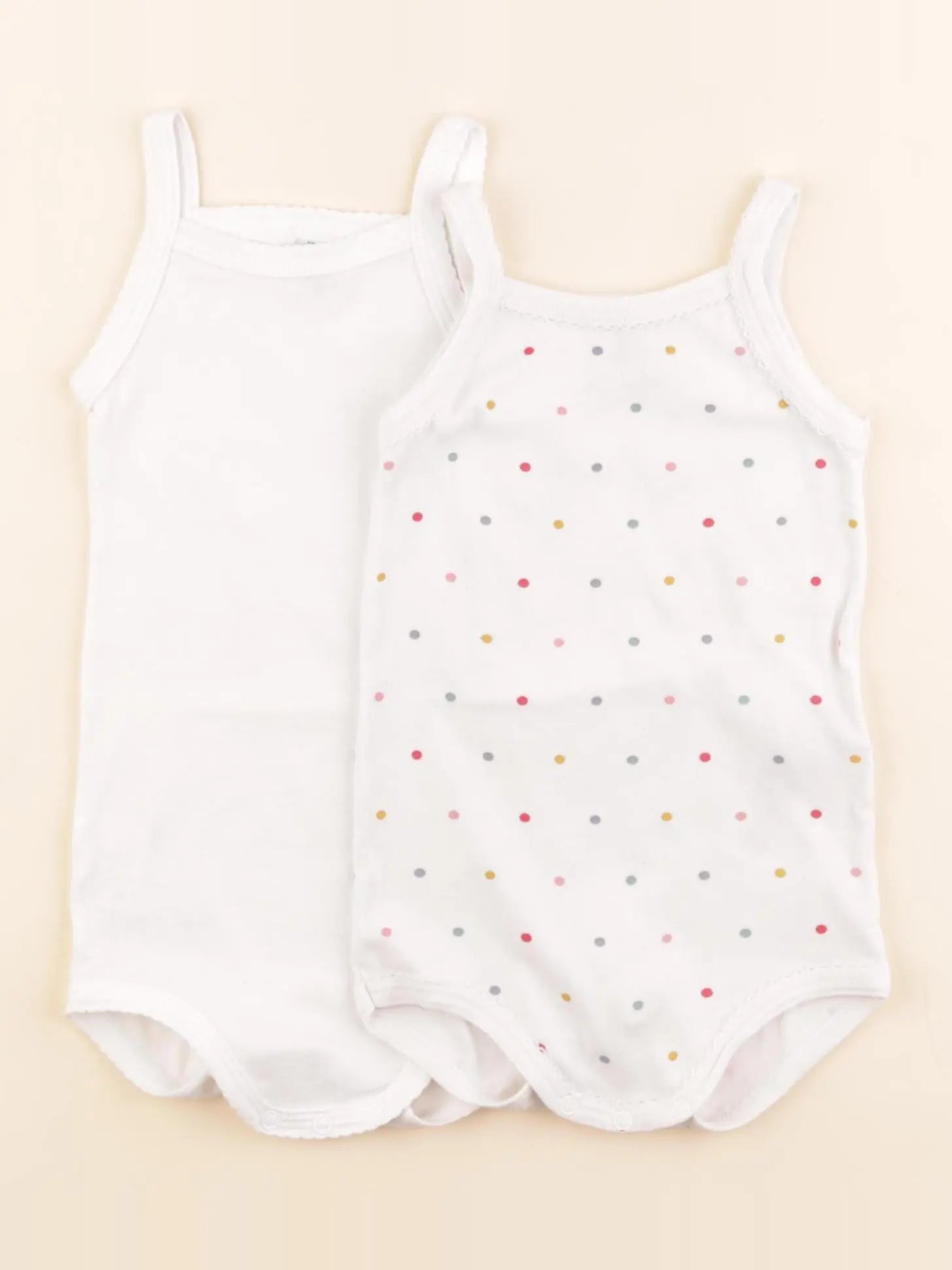 Petit Bateau - lot de 2 bodies en coton blanc - 12 mois