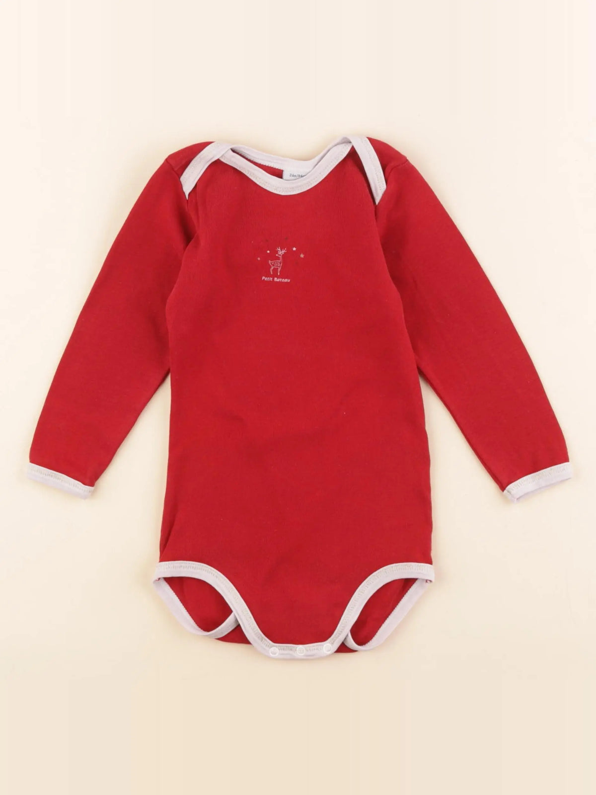 Petit Bateau - body rouge, or - 2 ans